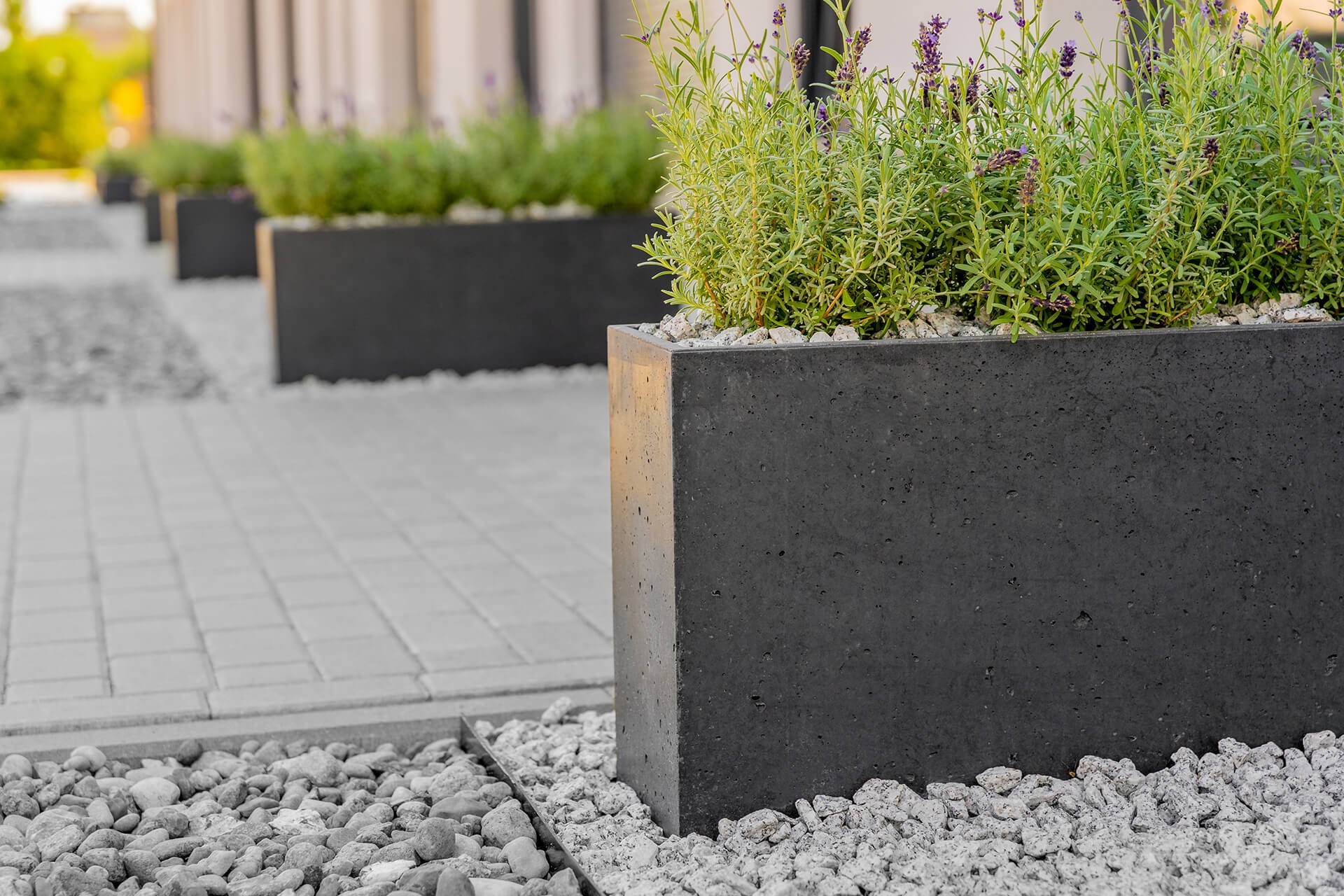 90x30x70 cm CT - Donica betonowa (szara)