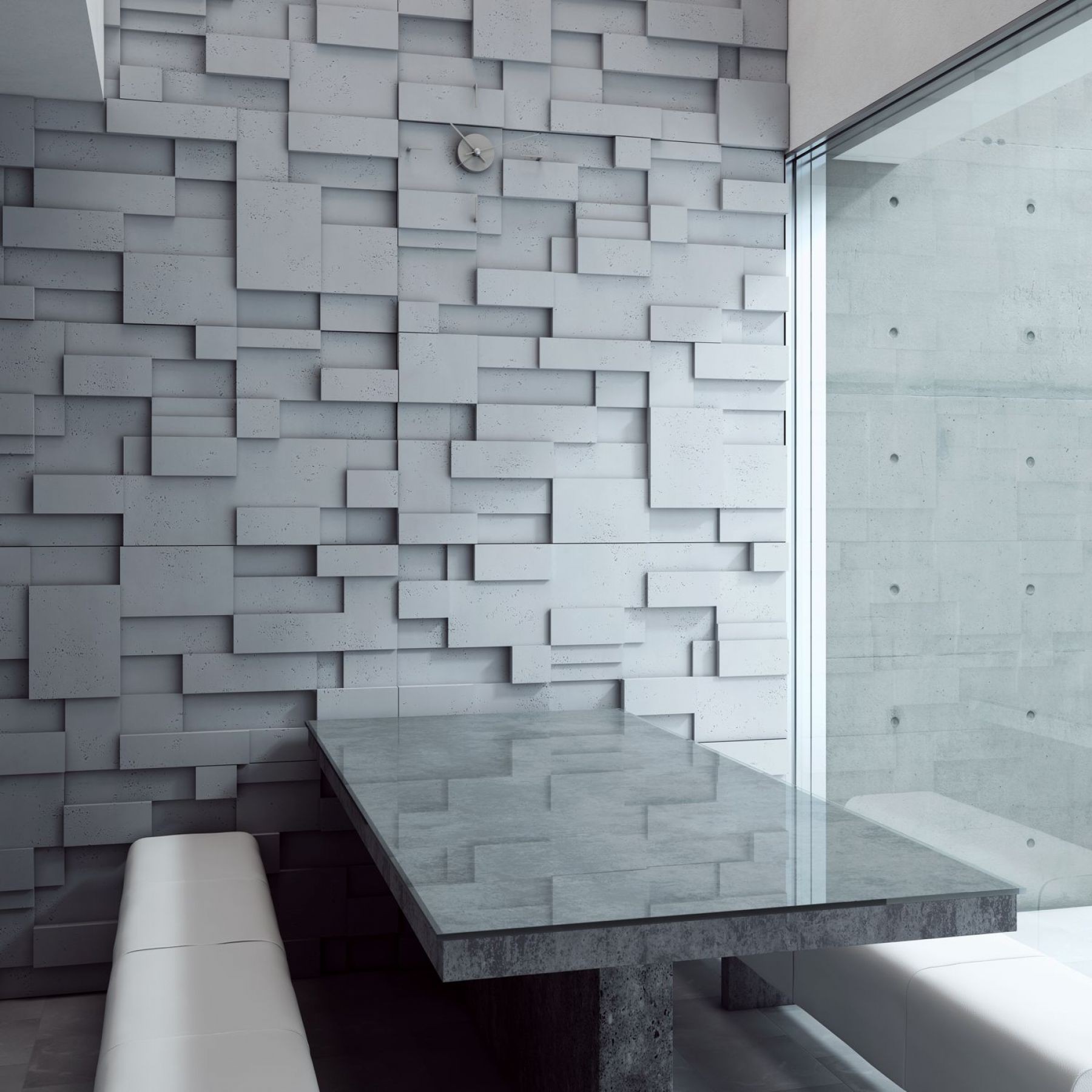 120x60 cm VT - PB11 (B15 czarny) CUB - panel dekor 3D beton architektoniczny