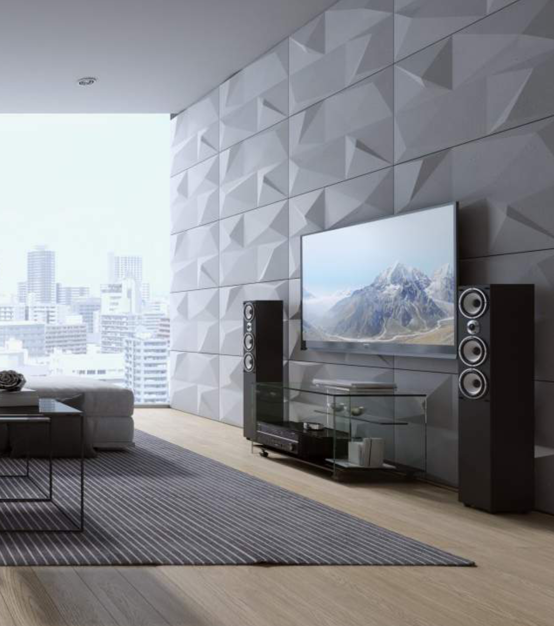 120x60 cm VT - PB07 (S96 ciemny szary) KRYSZTAŁ - panel dekor 3D beton architektoniczny