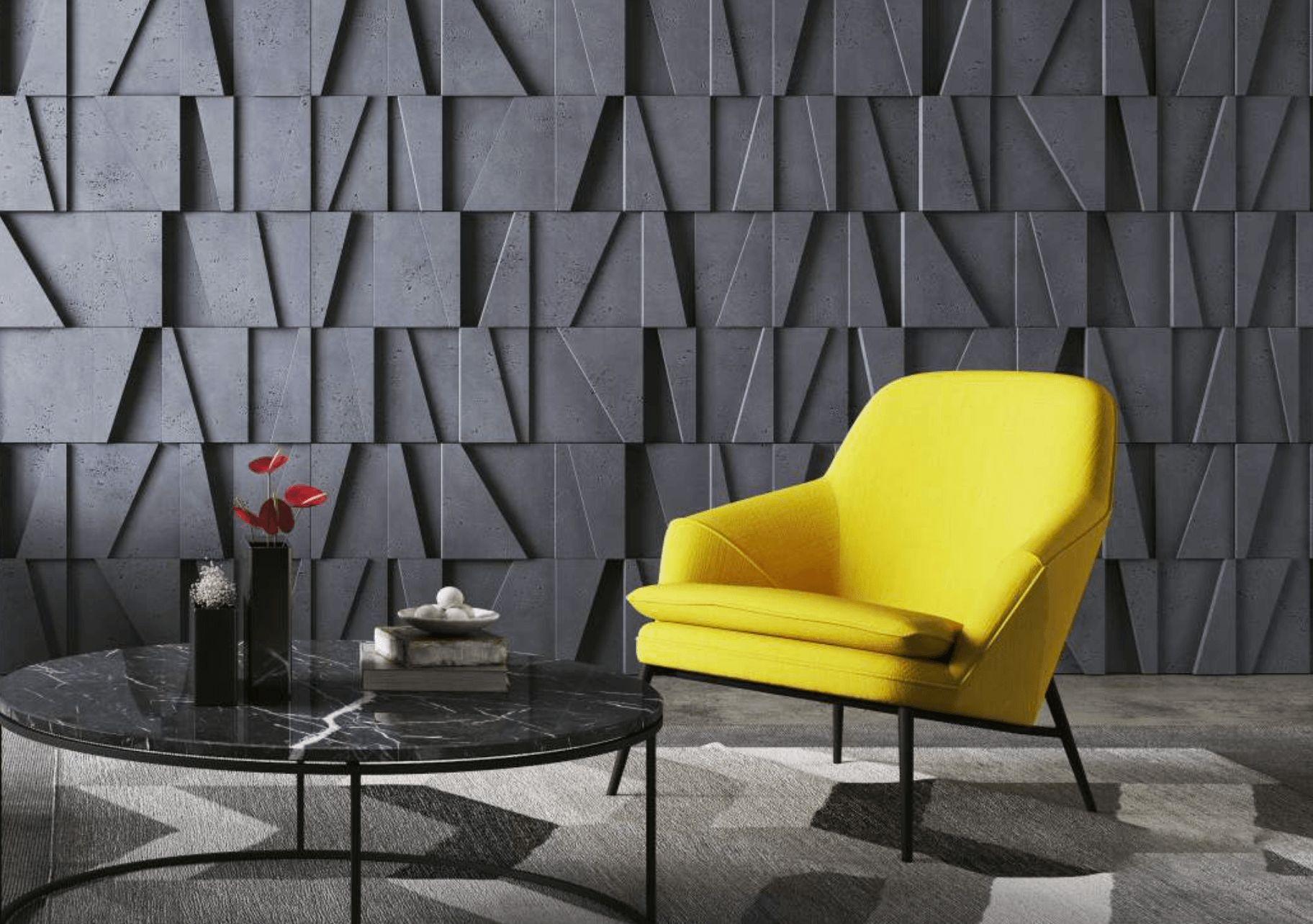 120x60 cm VT - PB09 (B8 antracyt) MOZAIKA - panel dekor 3D beton architektoniczny