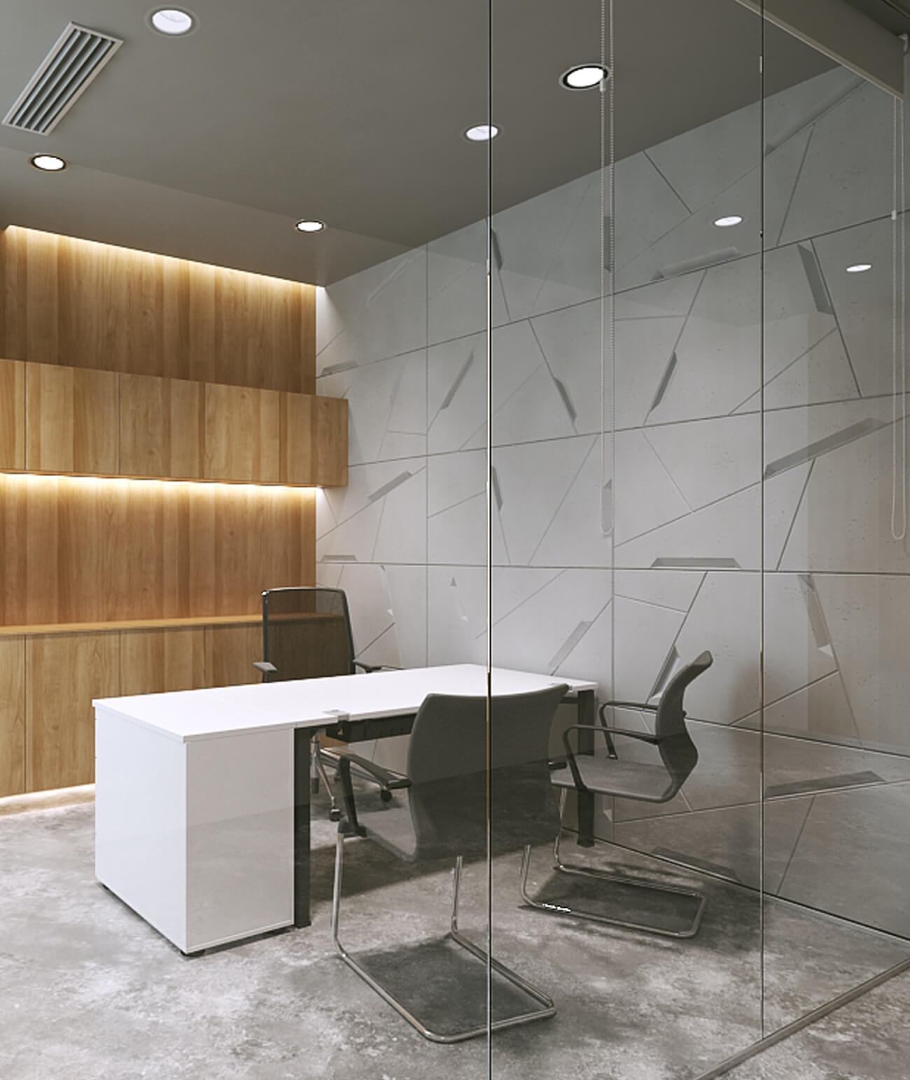 120x60 cm VT - PB18 (S96 ciemny szary) SPACE - panel dekor 3D beton architektoniczny