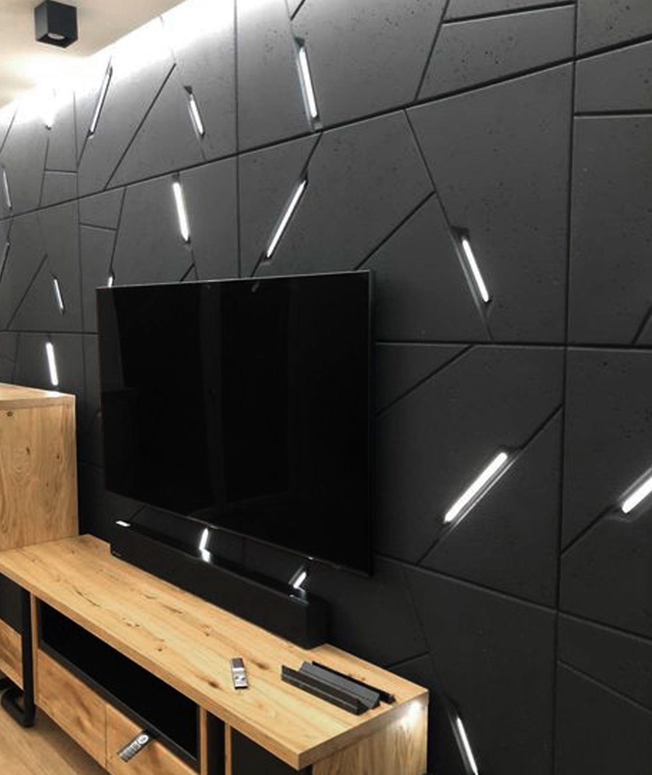 120x60 cm VT - PB18 (B15 czarny) SPACE - panel dekor 3D beton architektoniczny