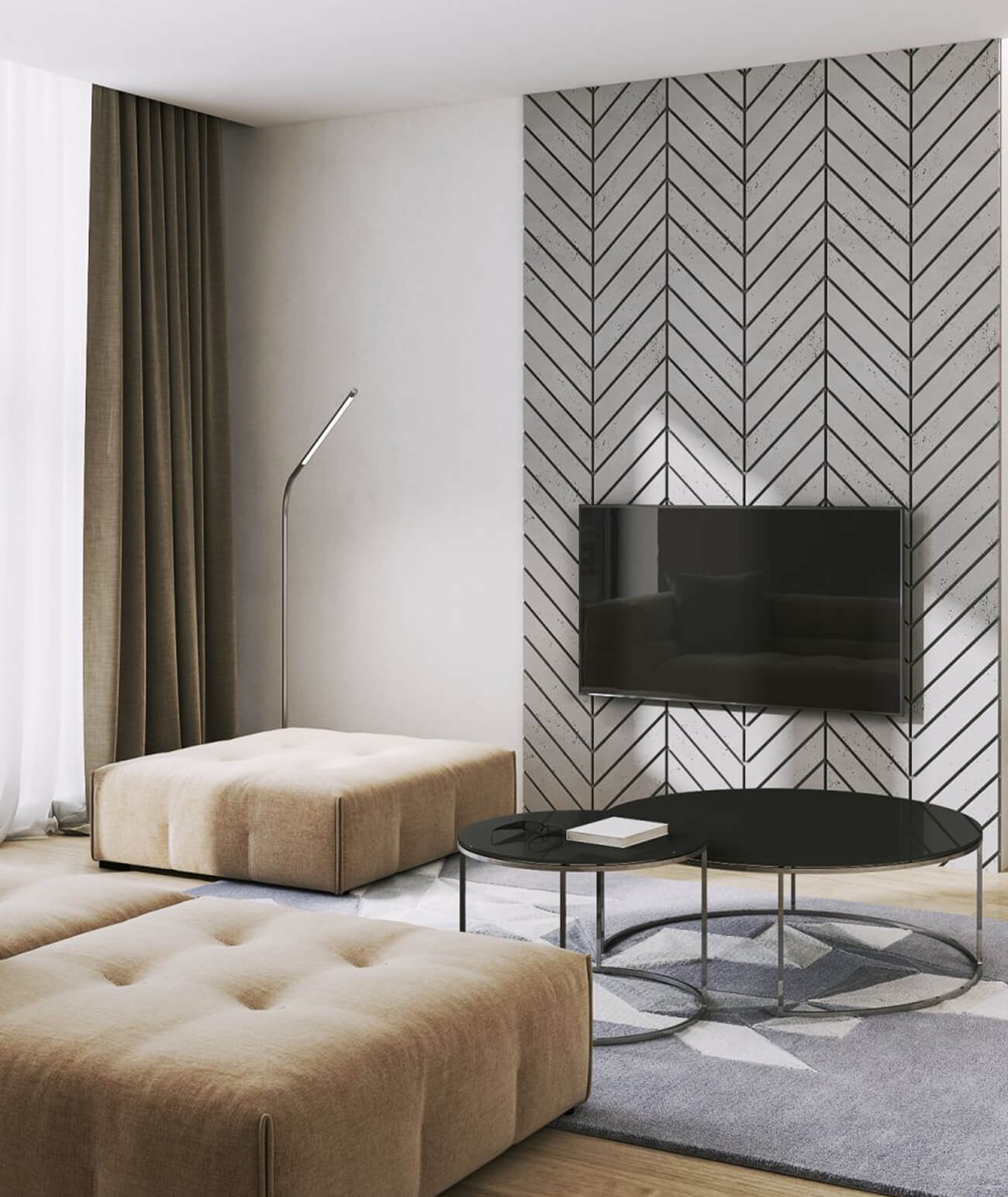 118,8x60 cm VT - PB44 (S50 jasno szary - mysi) JODEŁKA - Panel dekor 3D beton architektoniczny