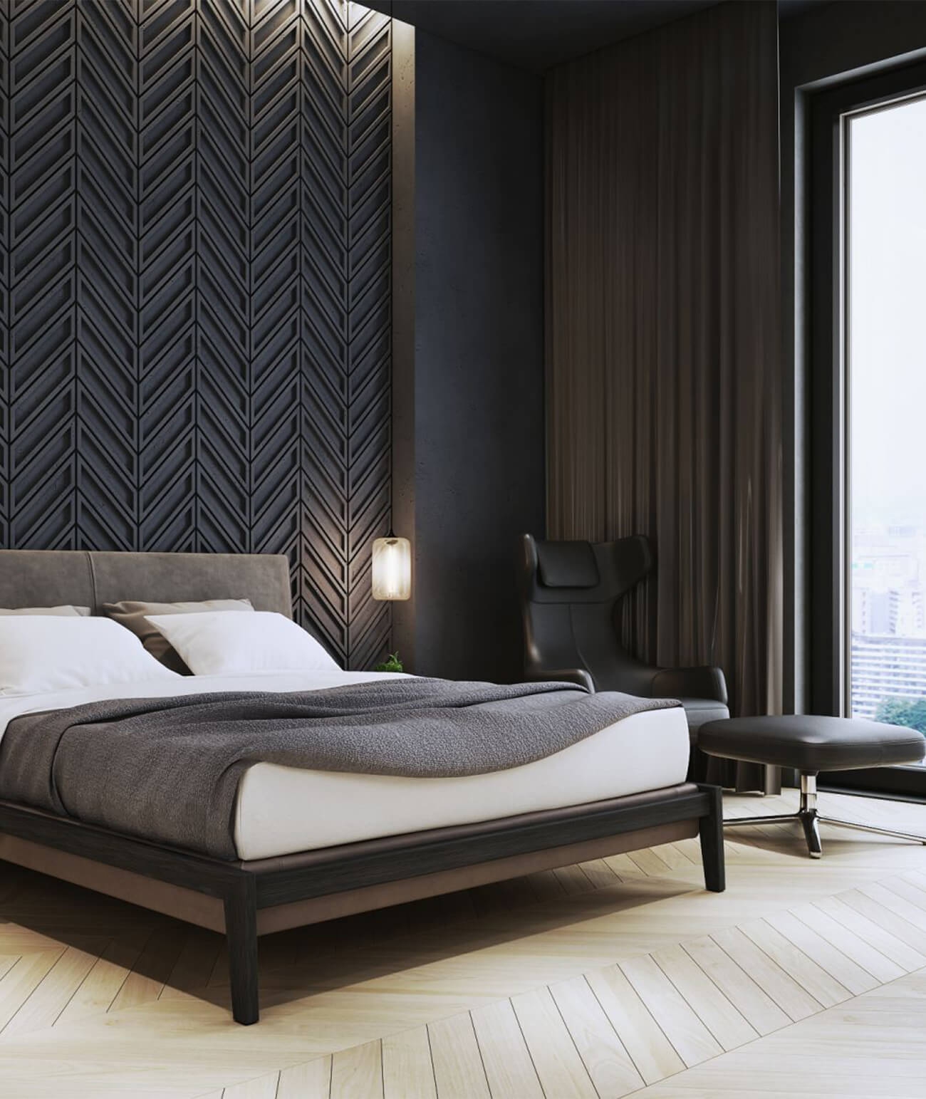 115,6x60 cm VT - PB50 (S96 ciemny szary) JODEŁKA - Panel dekor 3D beton architektoniczny