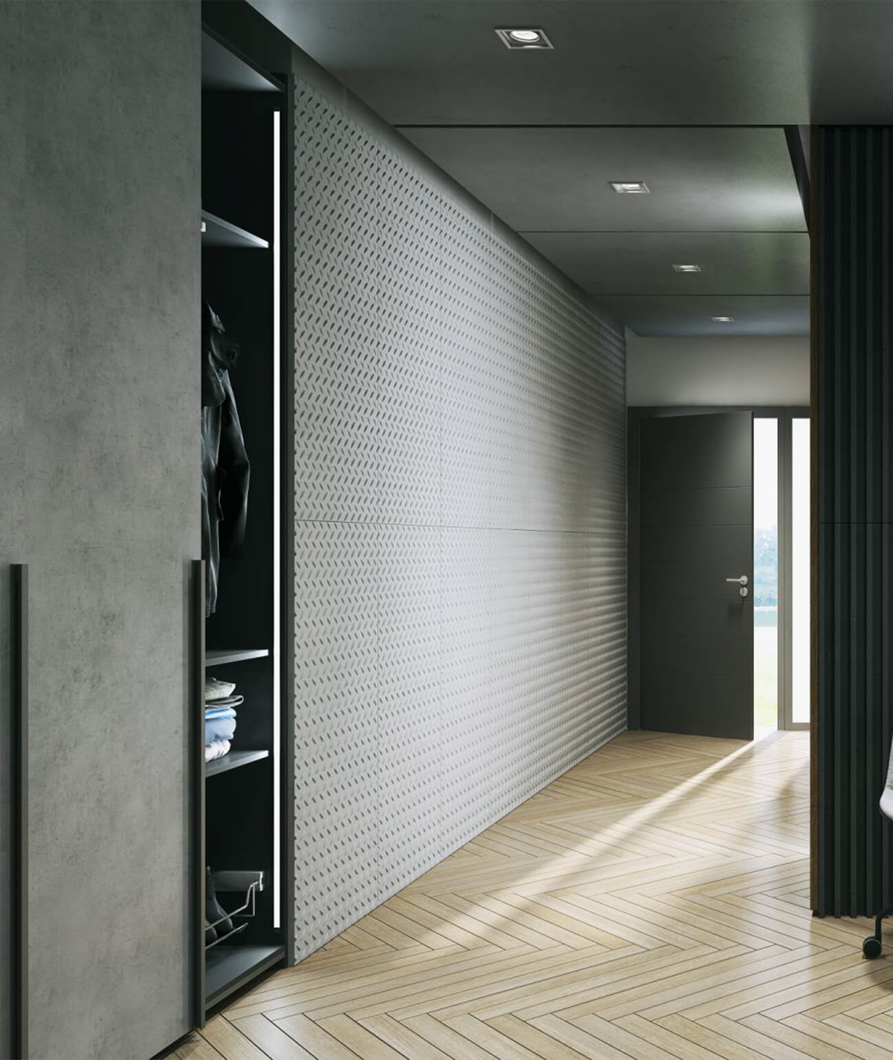 135x59,8 cm VT - PB53 (S96 ciemny szary) BLACHA - Panel dekor 3D beton architektoniczny