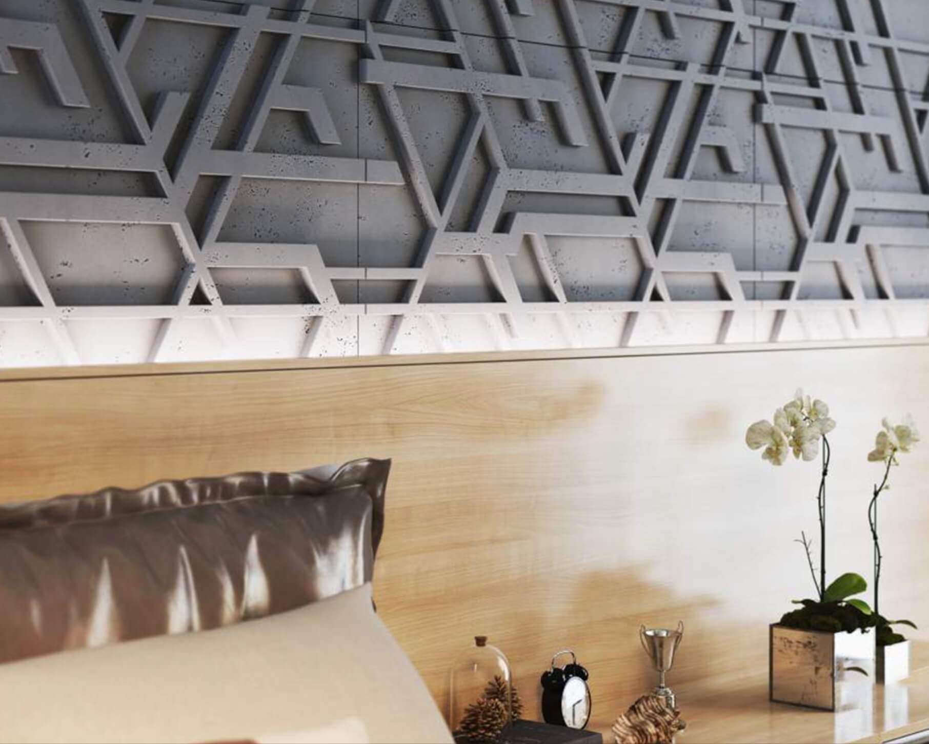 120x60 cm VT - PB27 (B15 czarny) Kor - panel dekor 3D beton architektoniczny