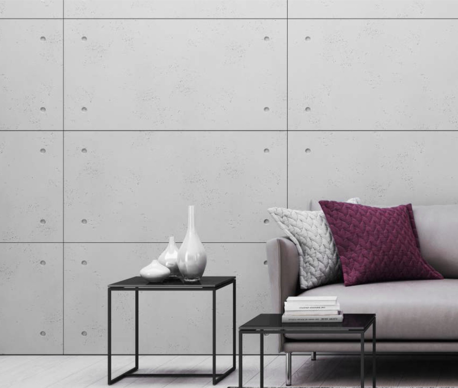 120x60 cm VT - PB30 (B0 biały złamany) Standard - panel dekor 3D beton architektoniczny