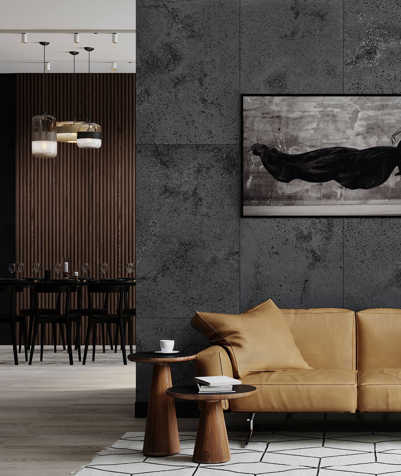 120x60 cm DS - (grafitowy, czarne kruszywo) - płyta beton architektoniczny ultralekka