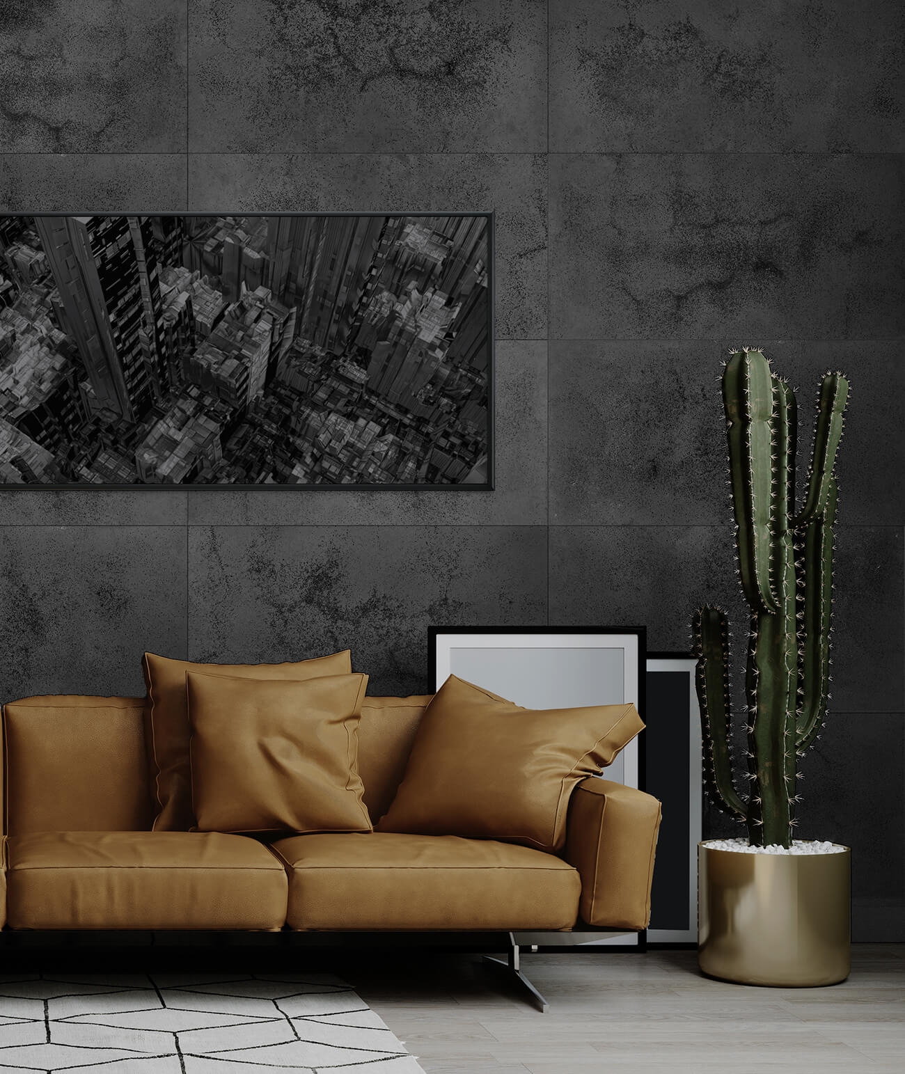 30x60 cm DS - (grafitowy, czarne kruszywo) - płyta beton architektoniczny ultralekka