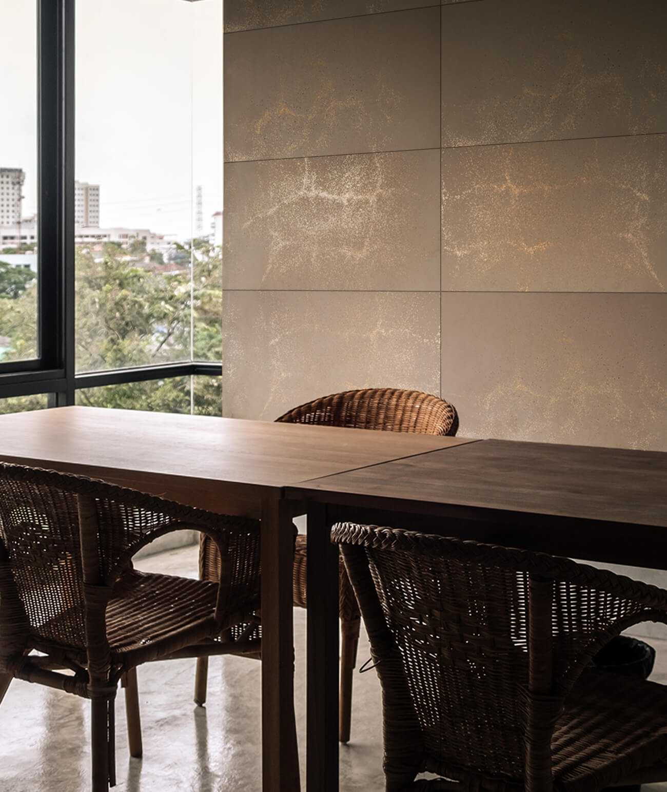 120x60 cm DS - (brązowy, złote kruszywo) - płyta beton architektoniczny ultralekka