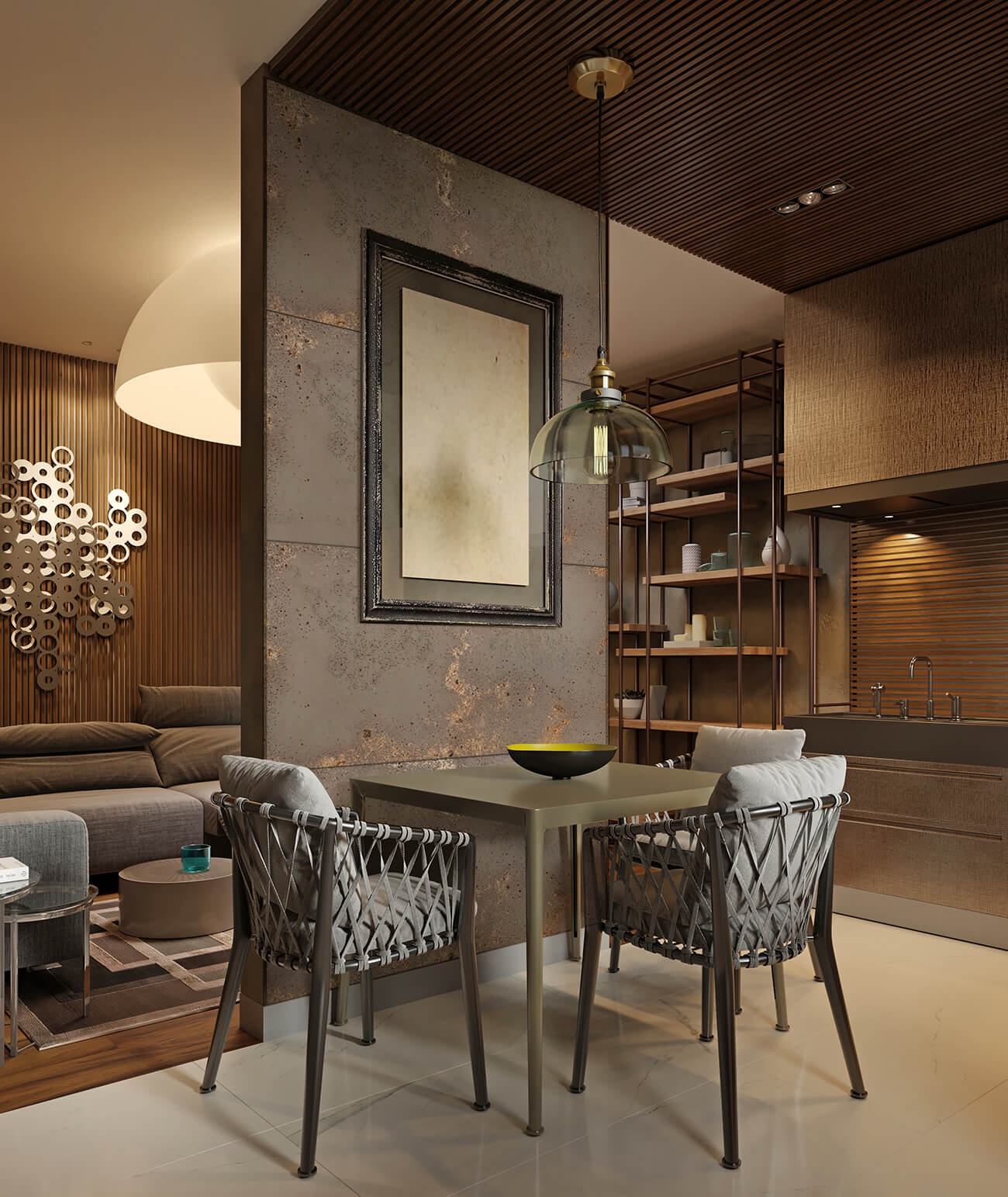 120x60 cm DS - (brązowy, złote kruszywo) - płyta beton architektoniczny ultralekka