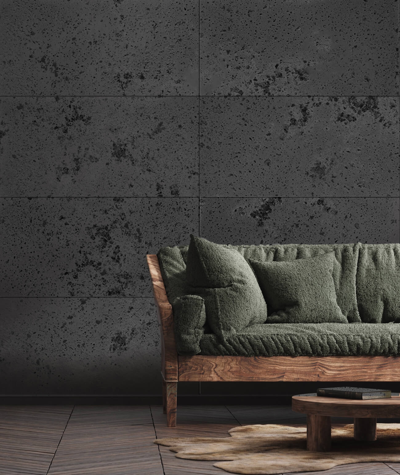 120x60 cm DS - (antracyt, czarne kruszywo) - płyta beton architektoniczny ultralekka