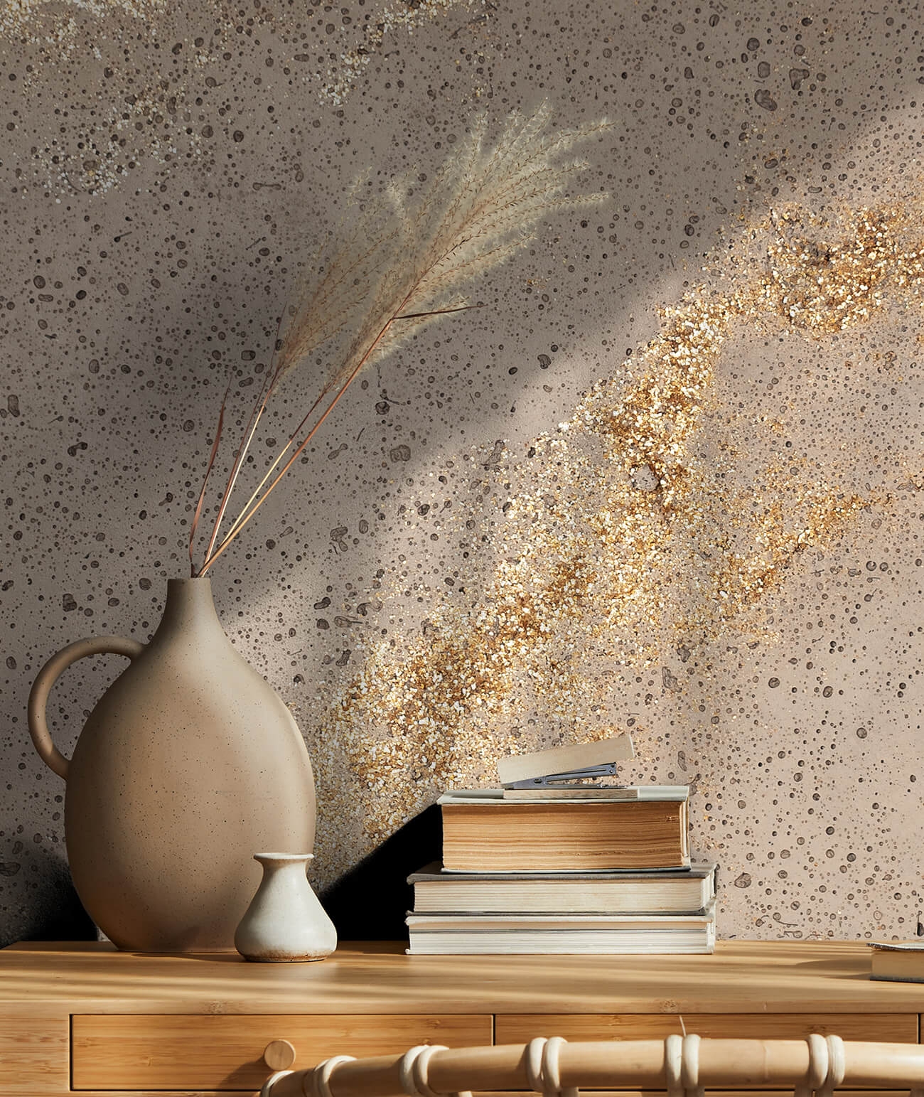 30x60 cm DS - (cappuccino, złote kruszywo) - płyta beton architektoniczny ultralekka