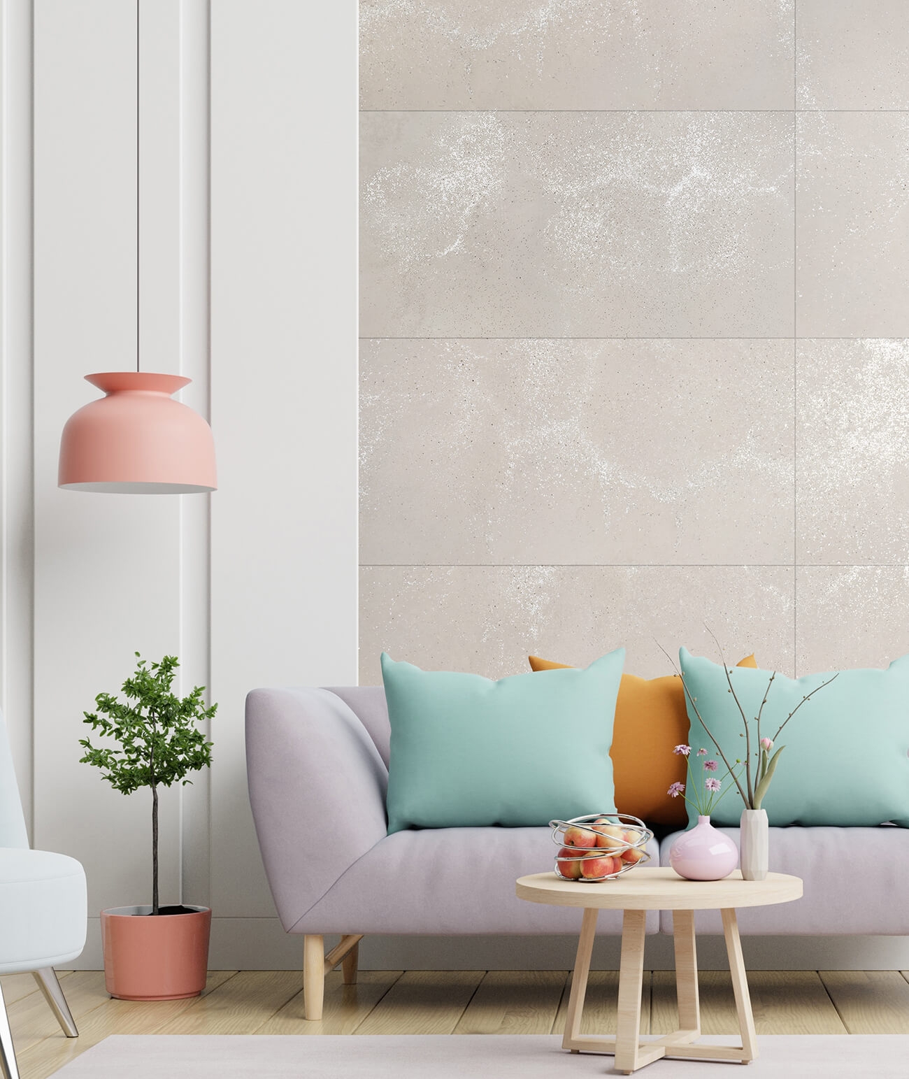 60x60 cm DS - (cappuccino, srebrne kruszywo) - płyta beton architektoniczny ultralekka