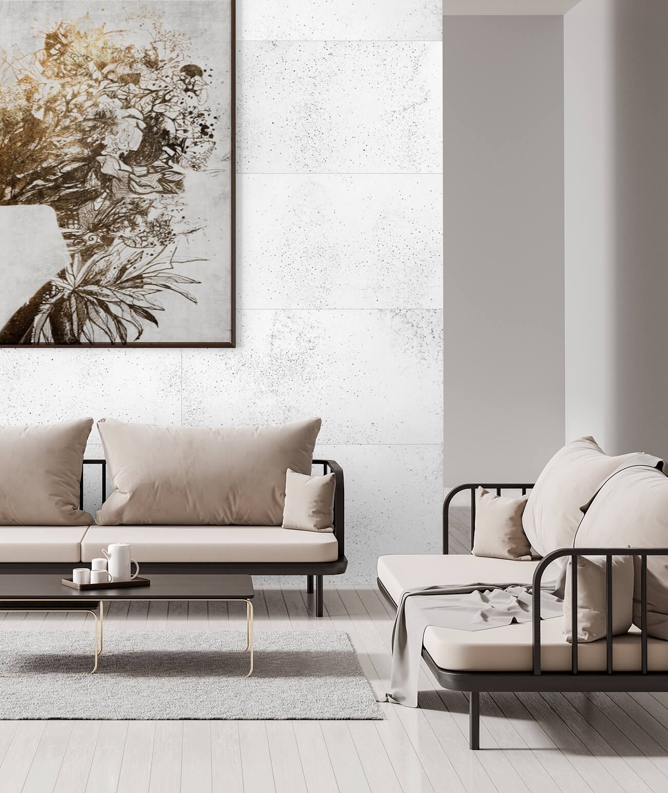 100x50 cm DS - (biały, srebrne kruszywo) - płyta beton architektoniczny ultralekka