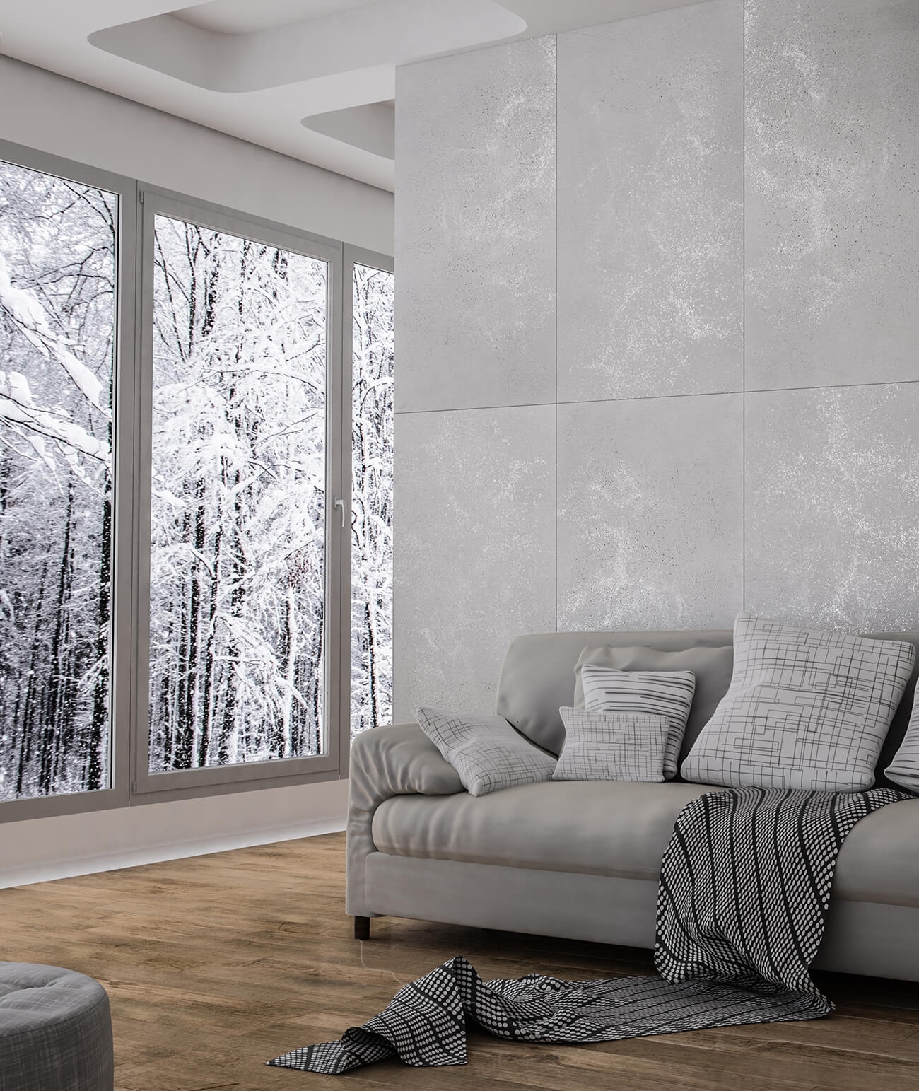 120x60 cm DS - (jasny popiel, srebrne kruszywo) - płyta beton architektoniczny ultralekka