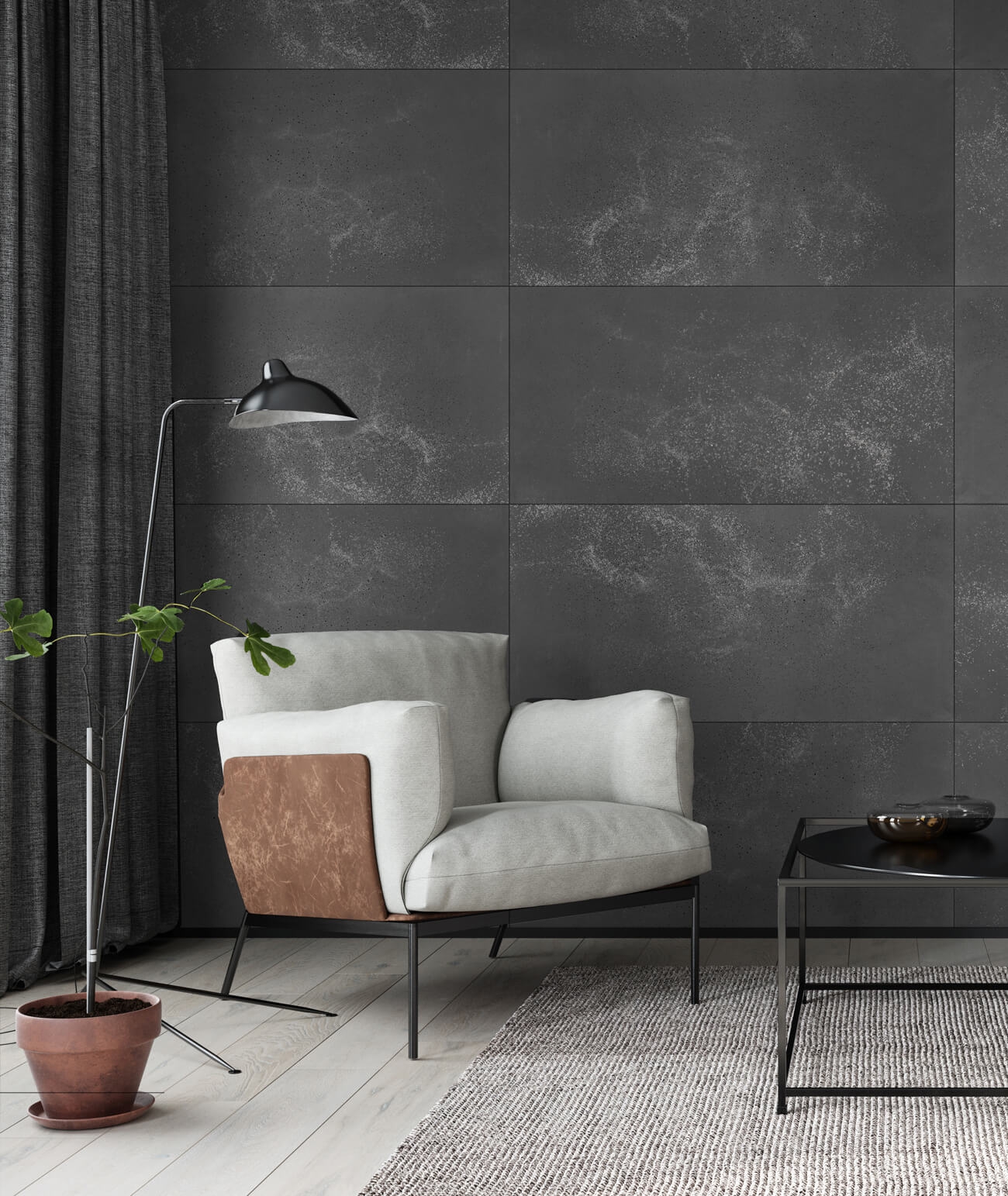 100x50 cm DS - (antracyt srebrne kruszywo) - płyta beton architektoniczny ultralekka