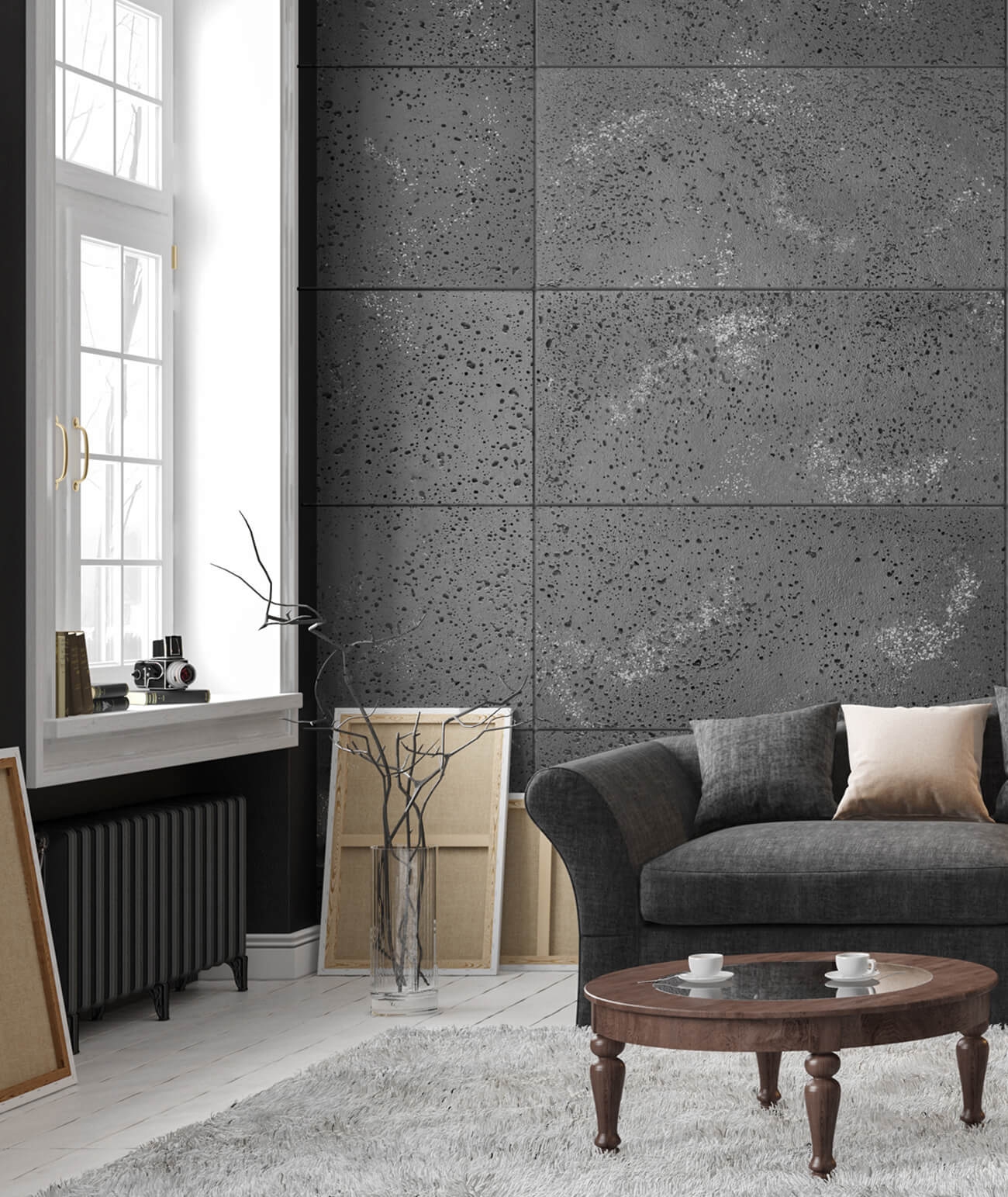 60x60 cm DS - (antracyt srebrne kruszywo) - płyta beton architektoniczny ultralekka