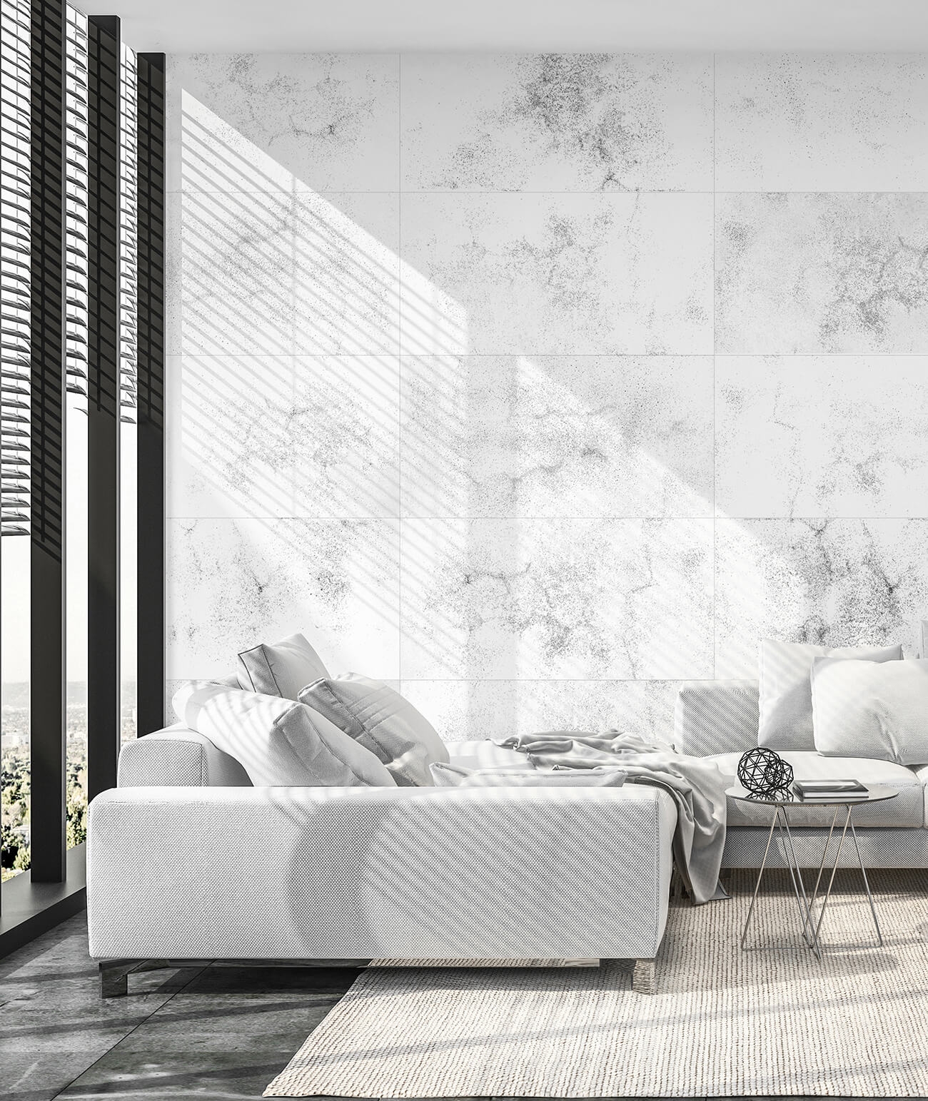 120x60 cm DS - (biały, czarne kruszywo) - płyta beton architektoniczny ultralekka