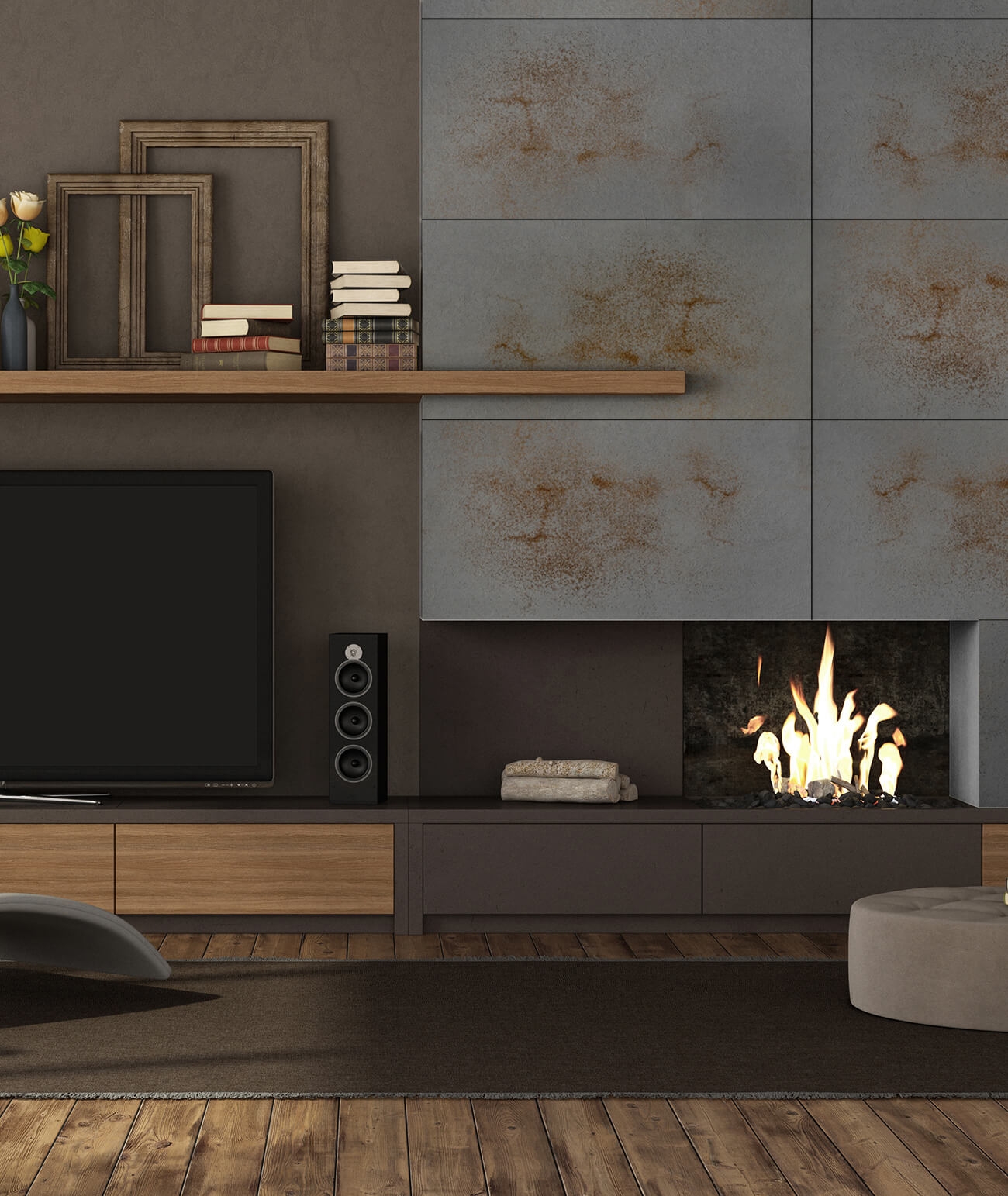 30x60 cm DS - (ciemny popiel, złote kruszywo) - płyta beton architektoniczny ultralekka