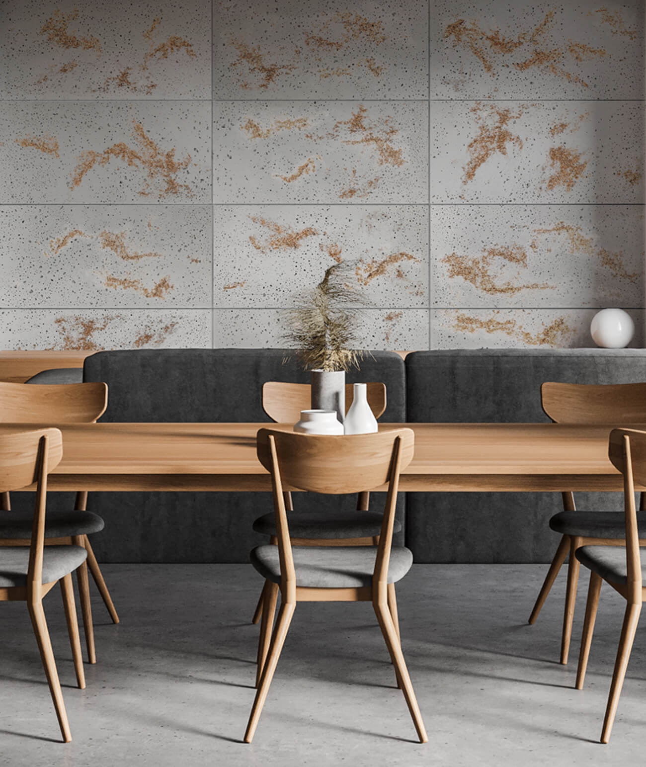 30x60 cm DS - (jasny popiel, złote kruszywo) - płyta beton architektoniczny ultralekka