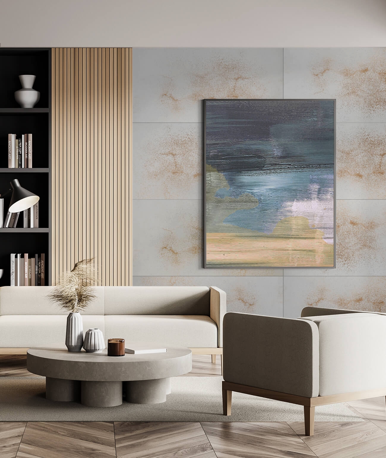 60x60 cm DS - (jasny popiel, złote kruszywo) - płyta beton architektoniczny ultralekka