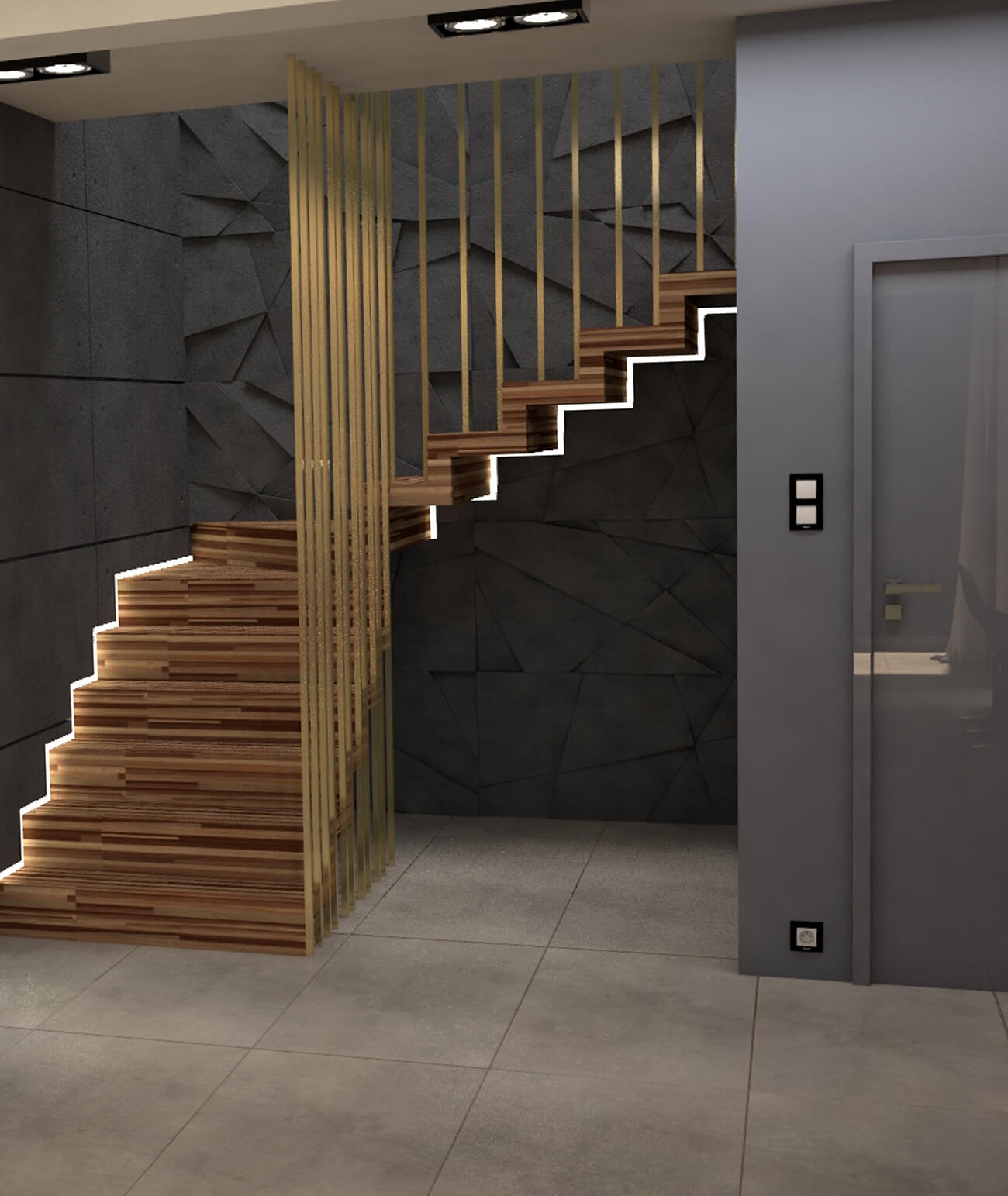 120x60 cm VT - PB05 (B15 czarny) KRYSZTAŁ - panel dekor 3D beton architektoniczny LOSOWY
