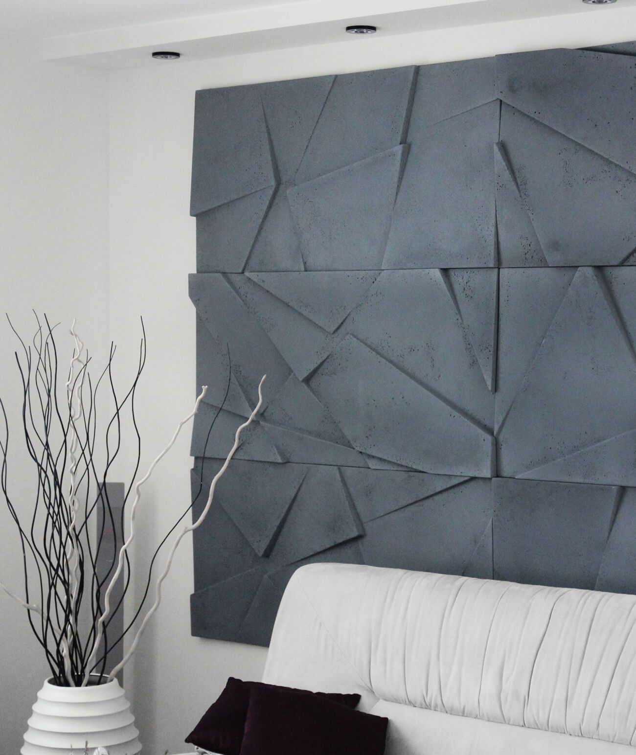 120x60 cm VT - PB05 (B8 antracyt) KRYSZTAŁ - panel dekor 3D beton architektoniczny LOSOWY