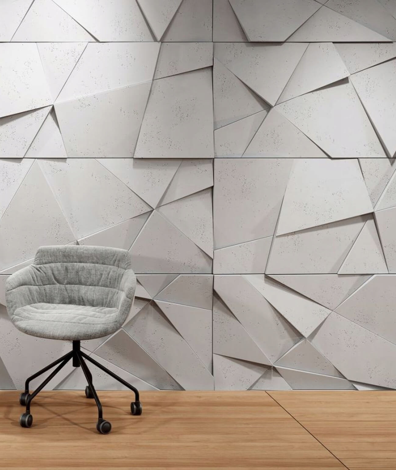 120x60 cm VT - PB05 (B0 biały) KRYSZTAŁ - panel dekor 3D beton architektoniczny LOSOWY