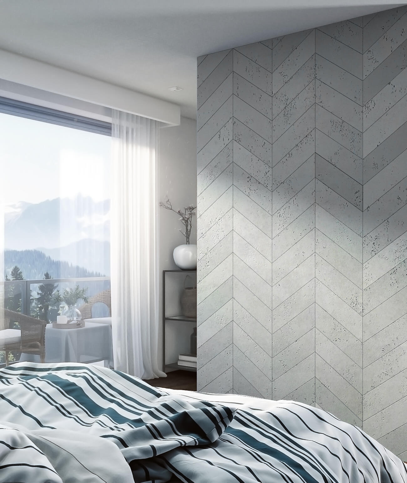 39,5x11,7 cm VT - PB35 (B0 biały złamany) JODEŁKA - Panel dekor beton architektoniczny LEWY