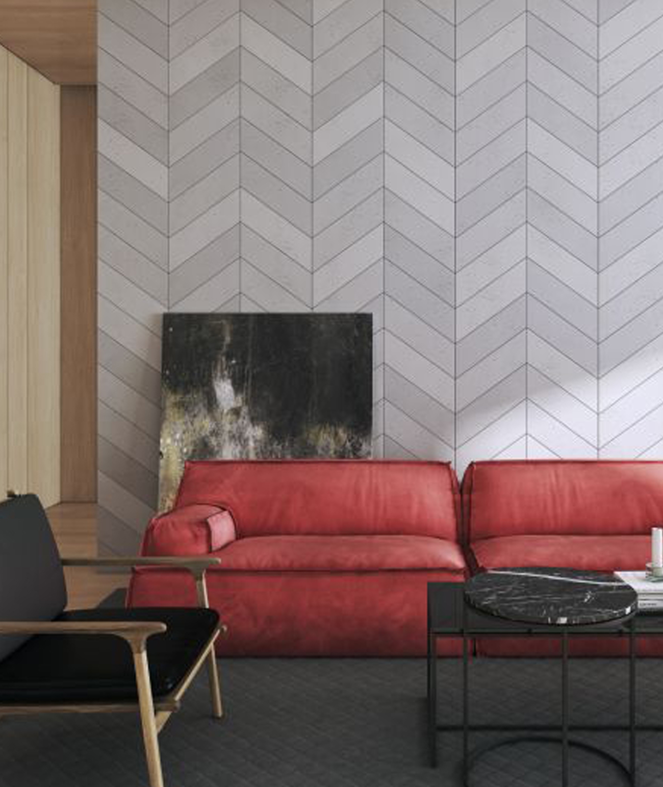 39,5x11,7 cm VT - PB35 (KS kość słoniowa) JODEŁKA - Panel dekor beton architektoniczny PRAWY