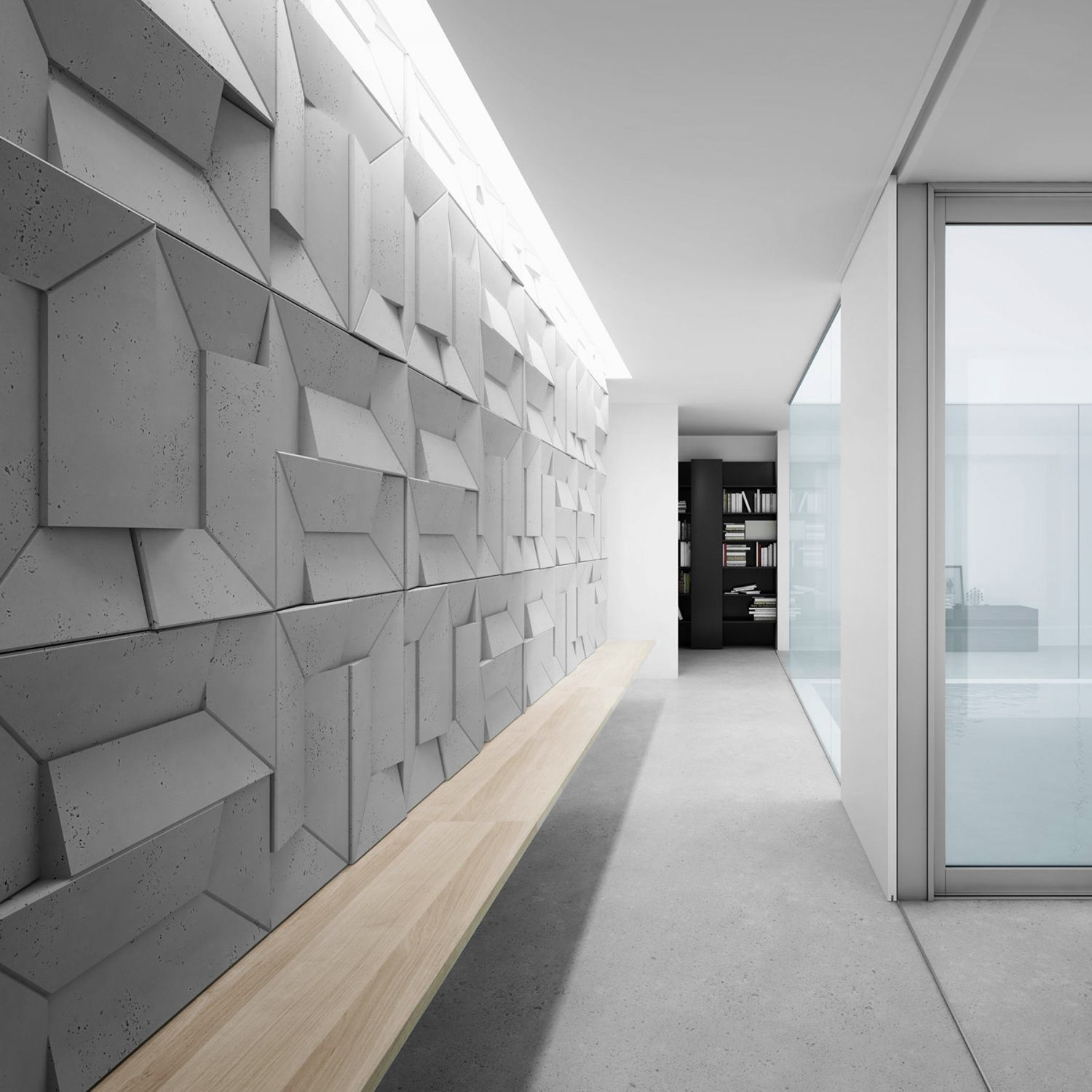 60x60 cm VT - PB26 (KS kość słoniowa) Ori - panel dekor 3D beton architektoniczny A