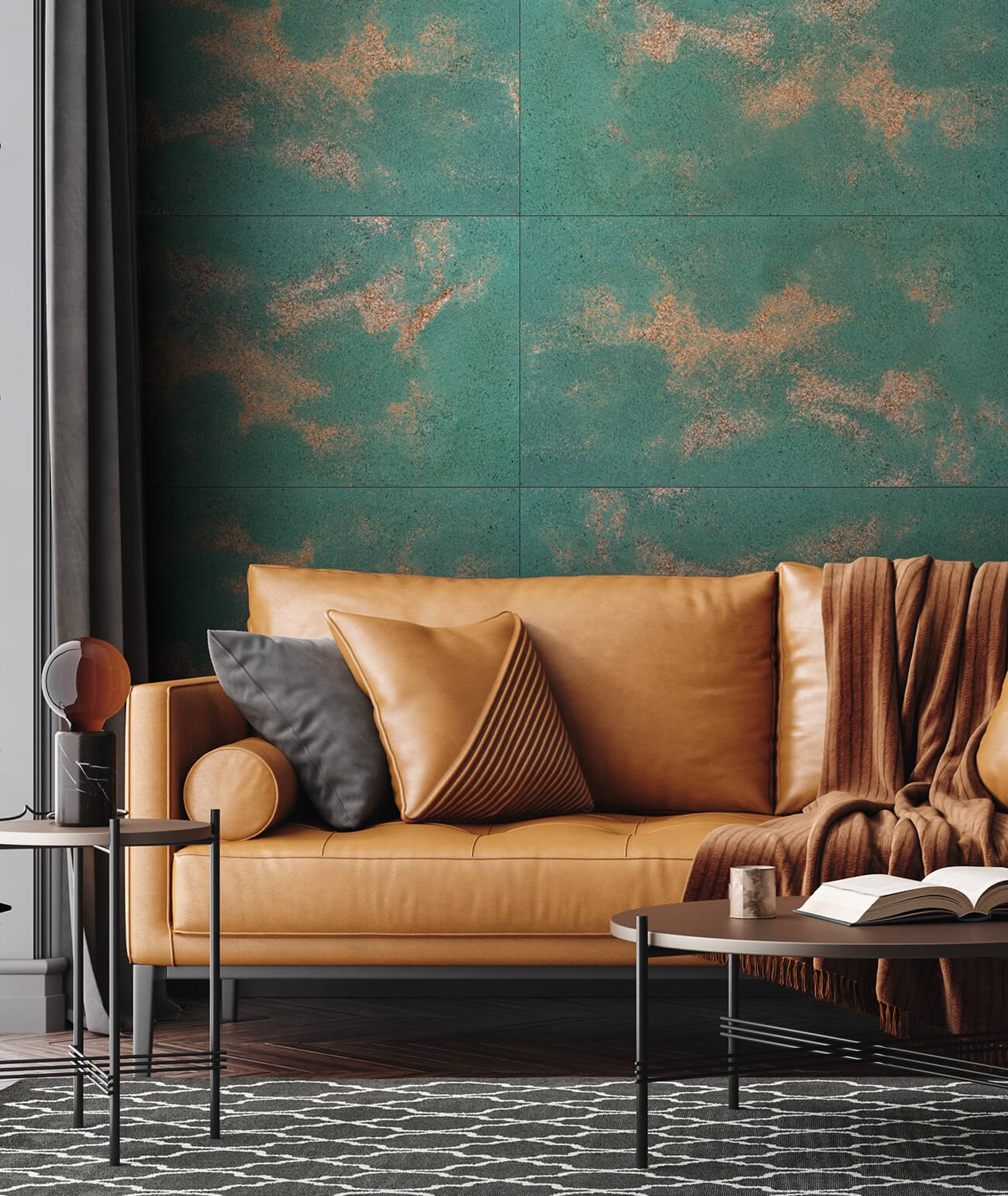 120x60 cm DS - (zielony złote kruszywo) - płyta beton architektoniczny ultralekka