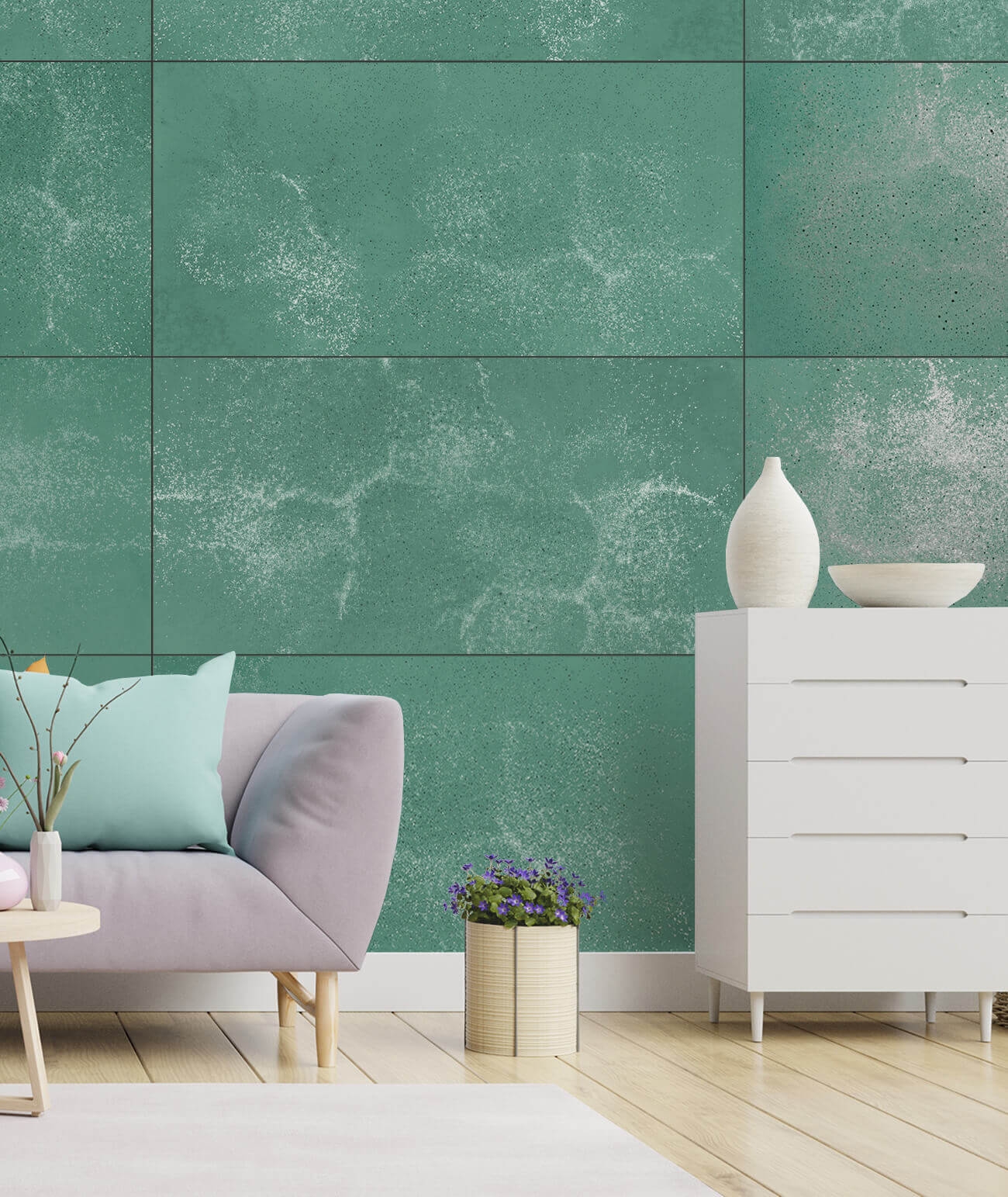 60x60 cm DS - (zielony srebrne kruszywo) - płyta beton architektoniczny ultralekka