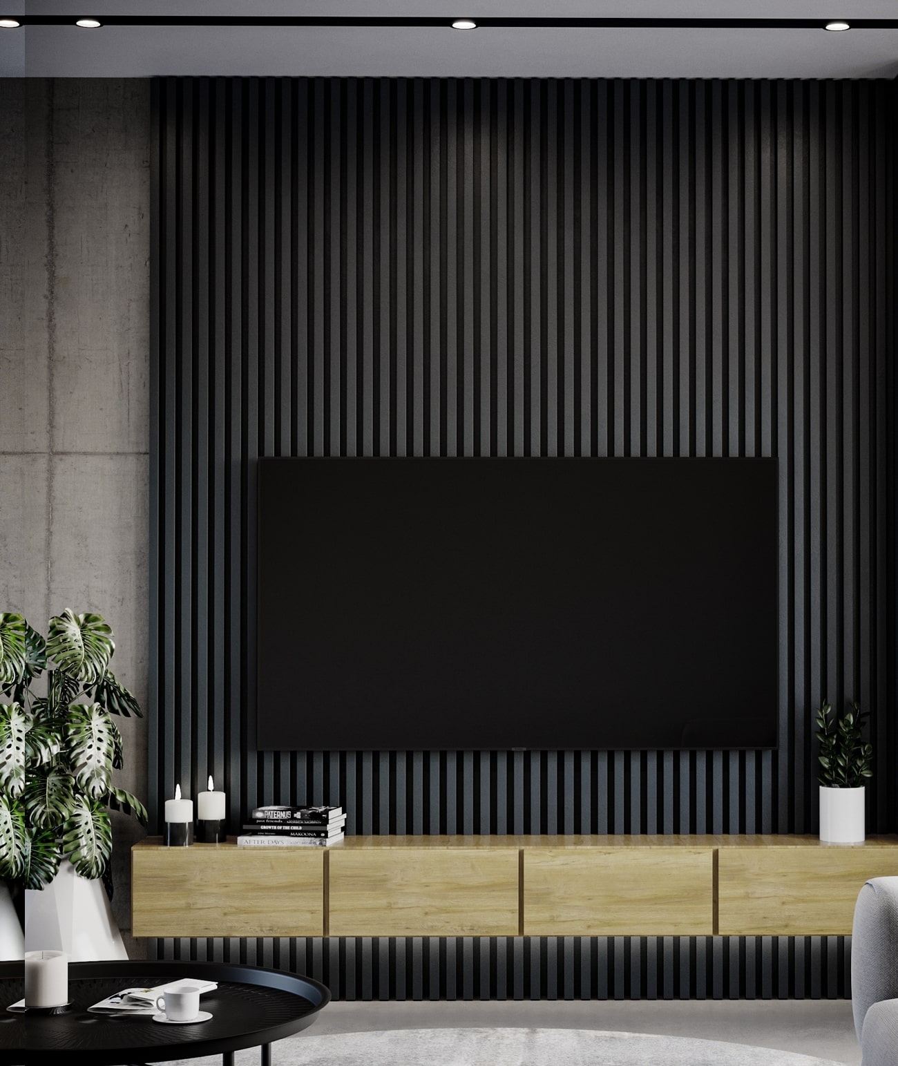 275x3x1,8 cm LD Lamele slim (grafit) - Lamele ścienne i sufitowe 3D