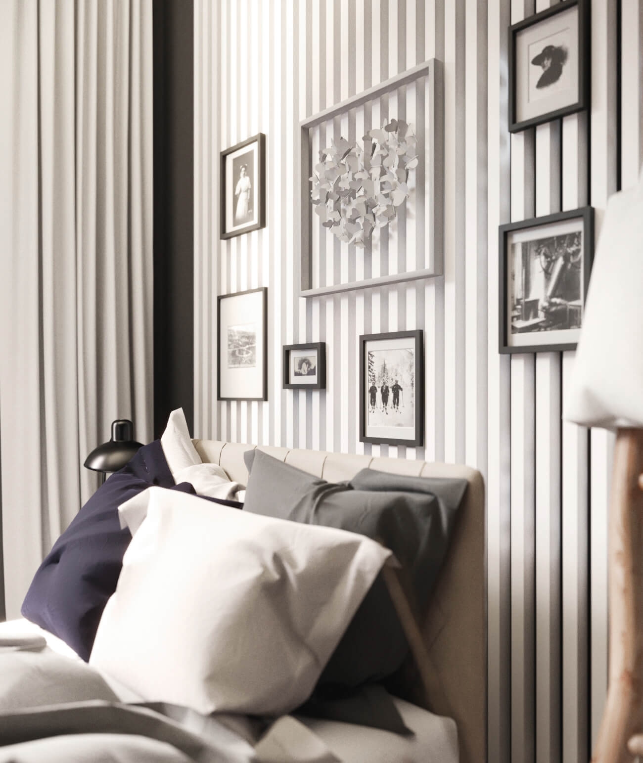 275x48x5,9 cm LD (8 lameli biały) panel akustyczny na płycie MDF - dekoracja ścienna 3D