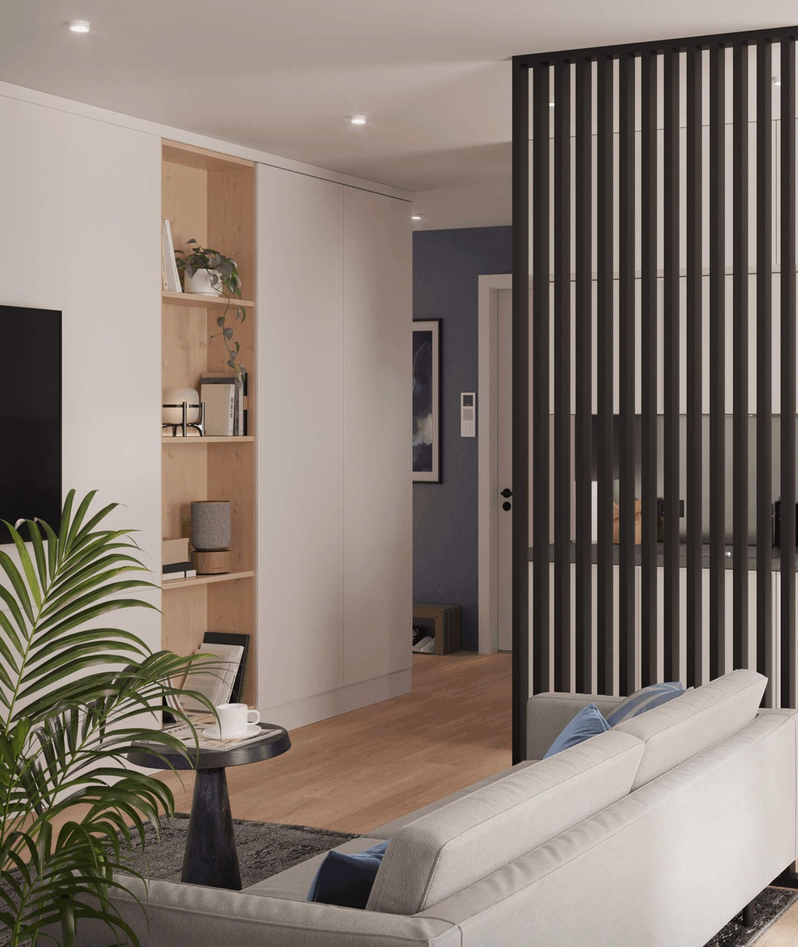 275x3x7 cm LD Lamele wolnostojące (czarny mat) - Lamele działowe ażurowe