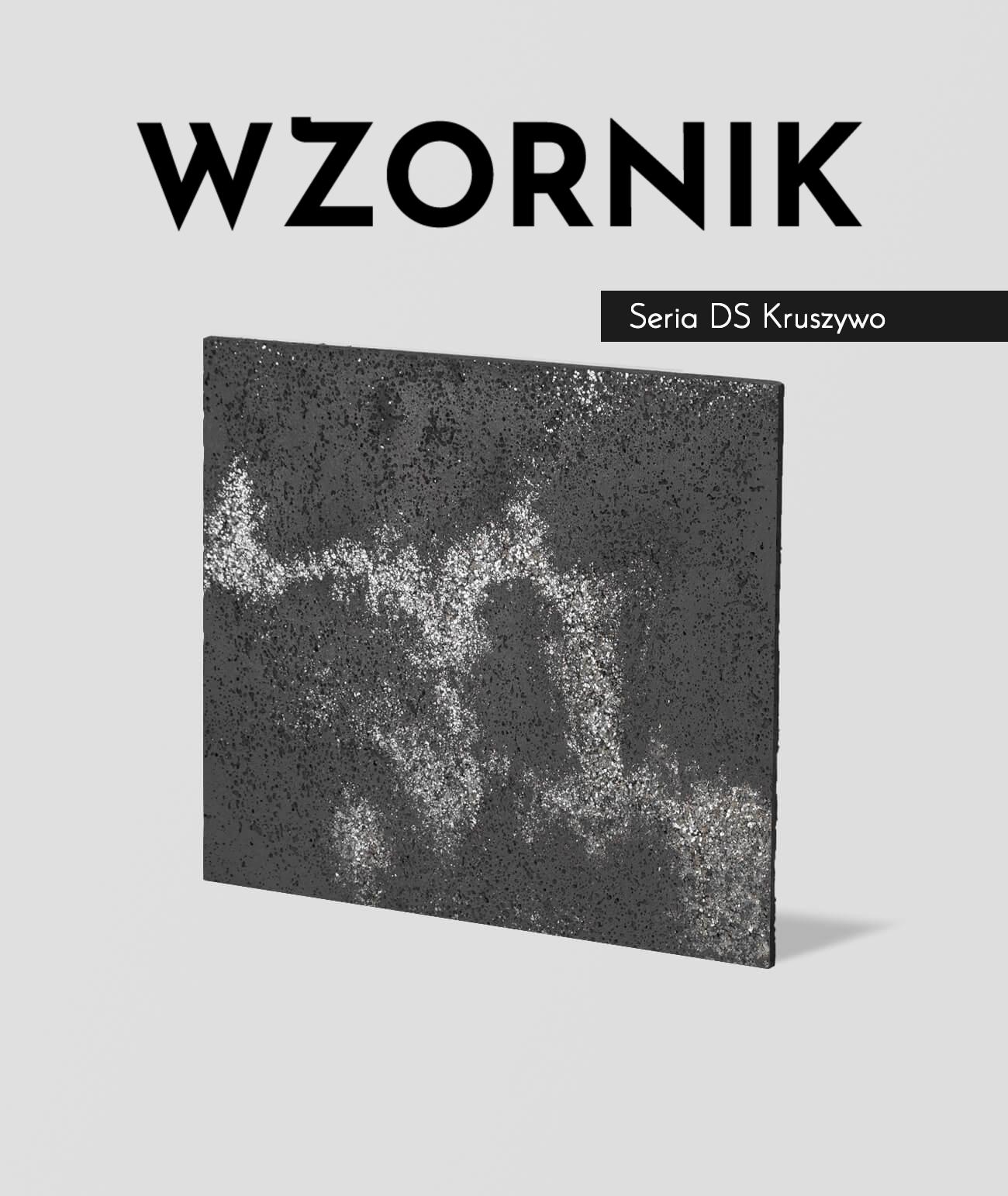 Wzornik DS - (grafitowy, srebrne kruszywo, duża porowatość) - beton architektoniczny
