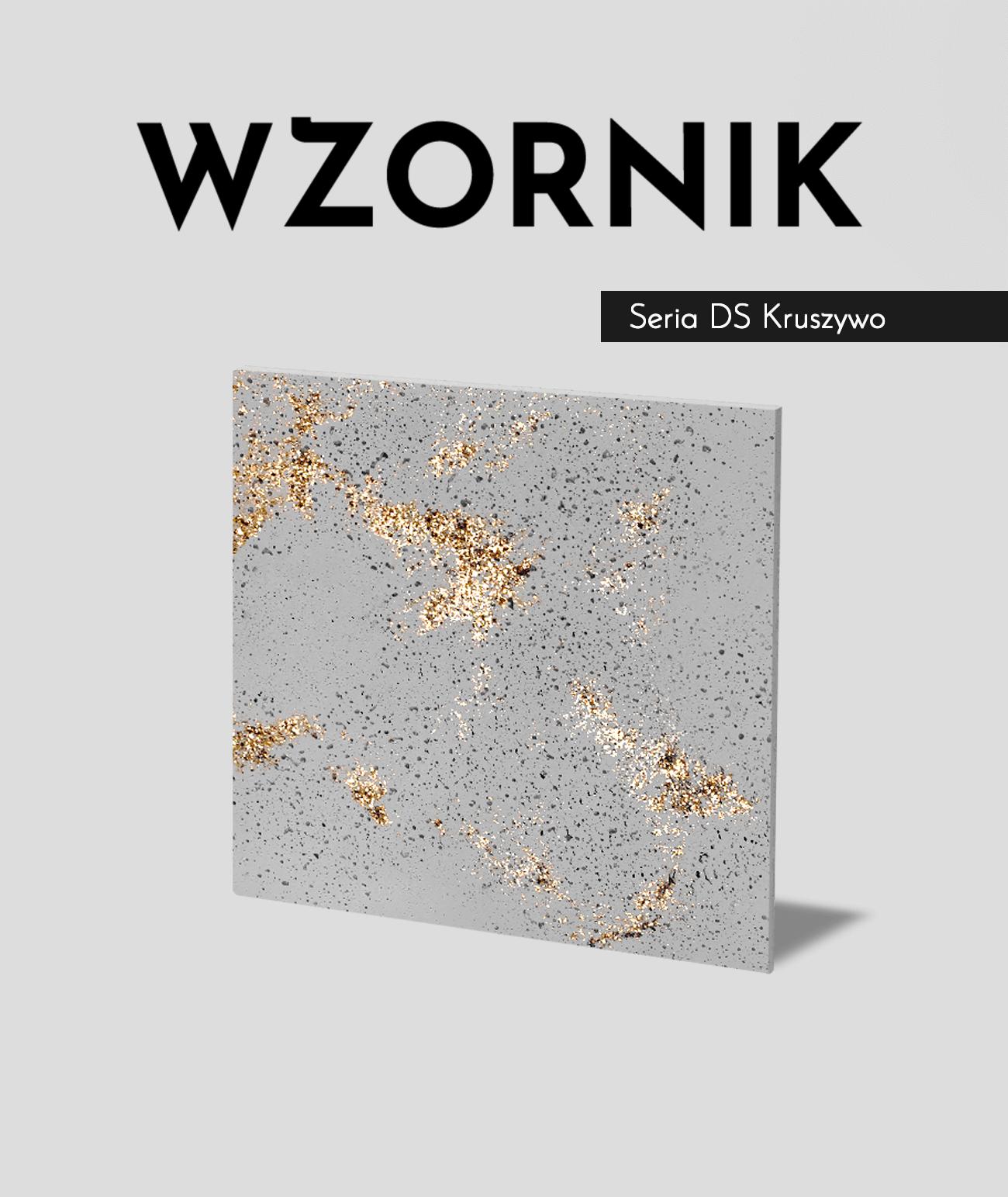 Wzornik DS - (jasny popiel, złote kruszywo, duża porowatość) - beton architektoniczny