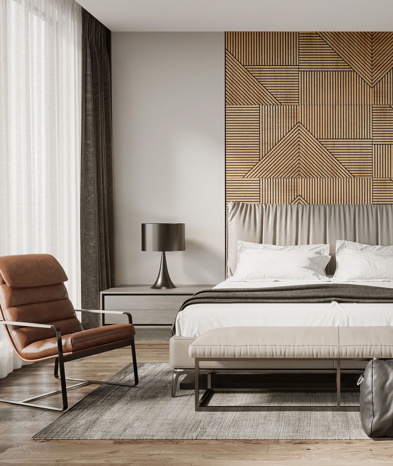 60x60x1,1 cm LD (Koperta 2) panel frezowany MDF fornir dębowy - ozdobna dekoracja ścienna 3D