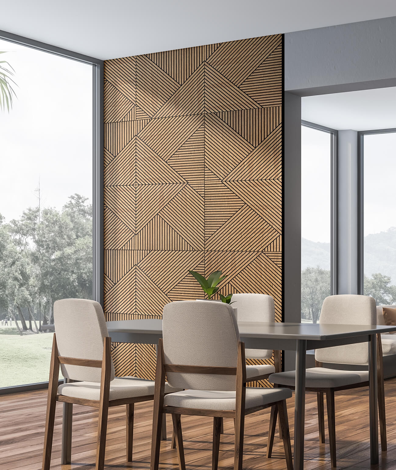 60x60x1,1 cm LD (Koperta 1) panel frezowany MDF fornir dębowy - ozdobna dekoracja ścienna 3D