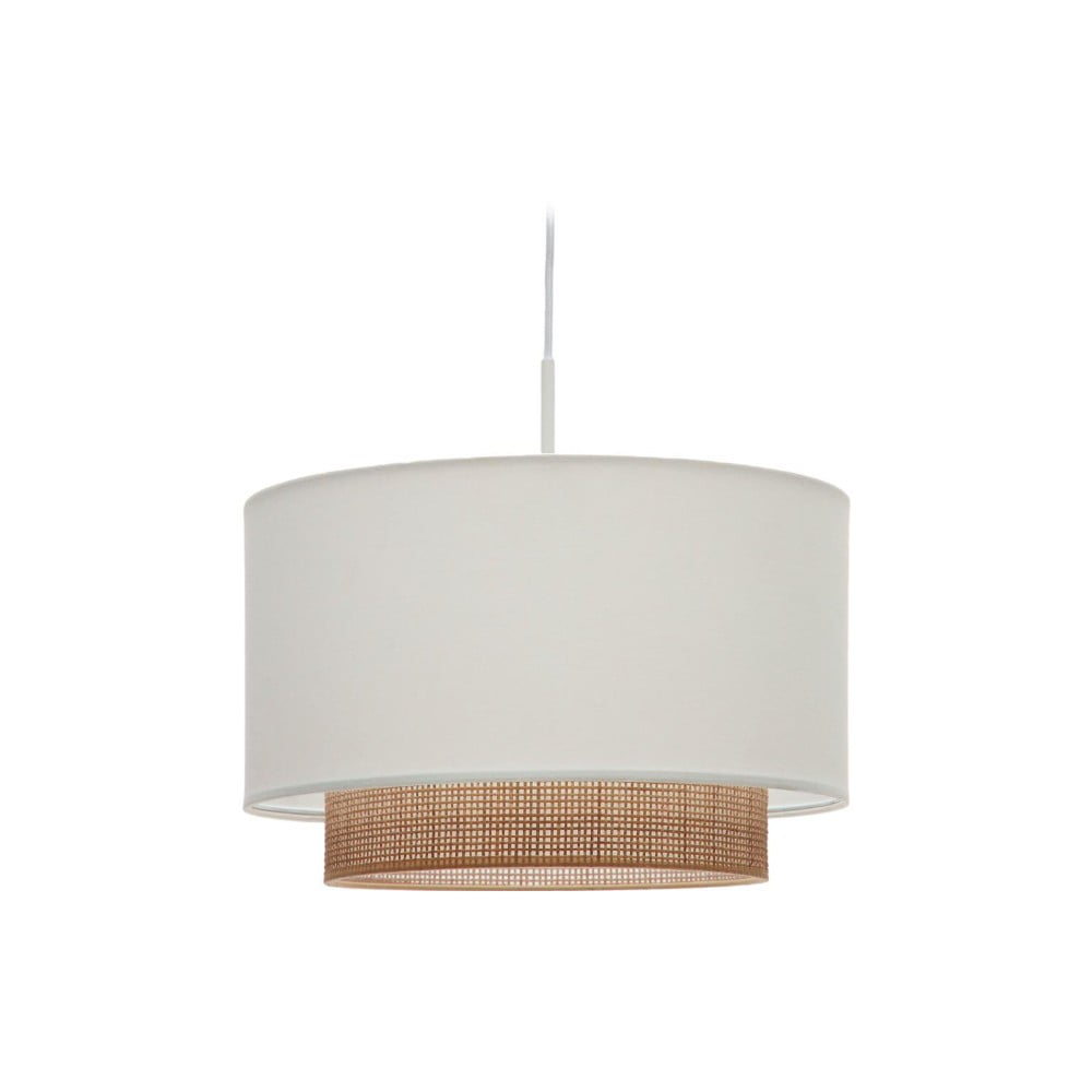 Biało-naturalny tekstylny abażur ø 40 cm Erna – Kave Home