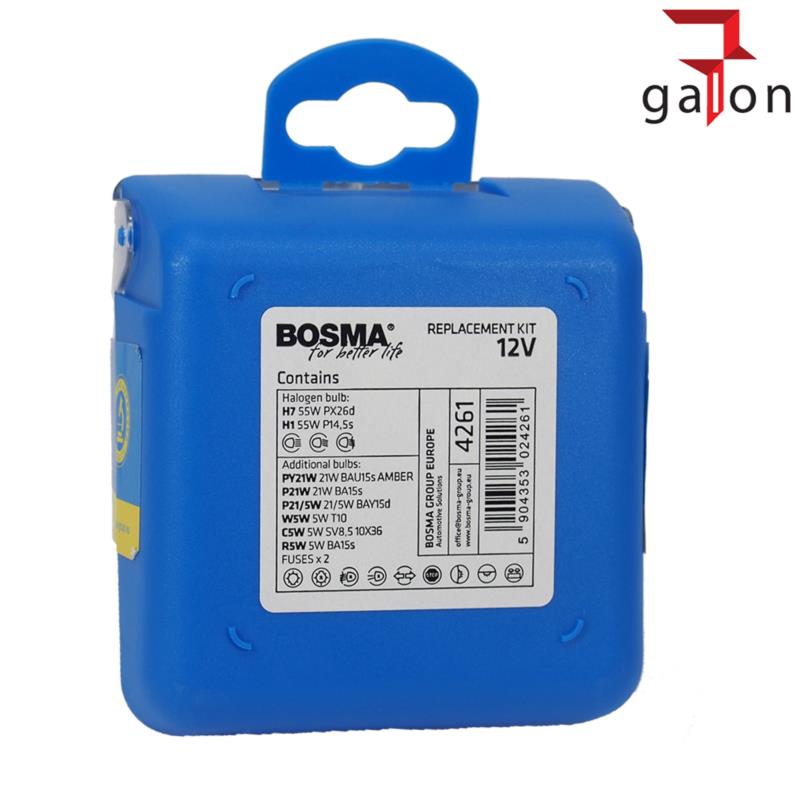 BOSMA zestaw zapasowych żarówek z H7/H1 - 12V - 4261