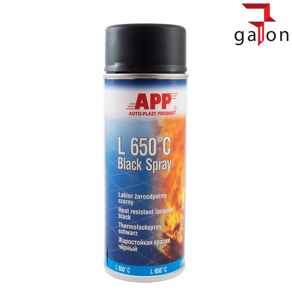 APP L650stC black spray 400ml czarny - lakier żaroodporny czarny