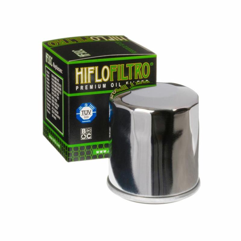 HIFLOFILTRO Filtr Oleju HF303C - chromowany filtr motocyklowy