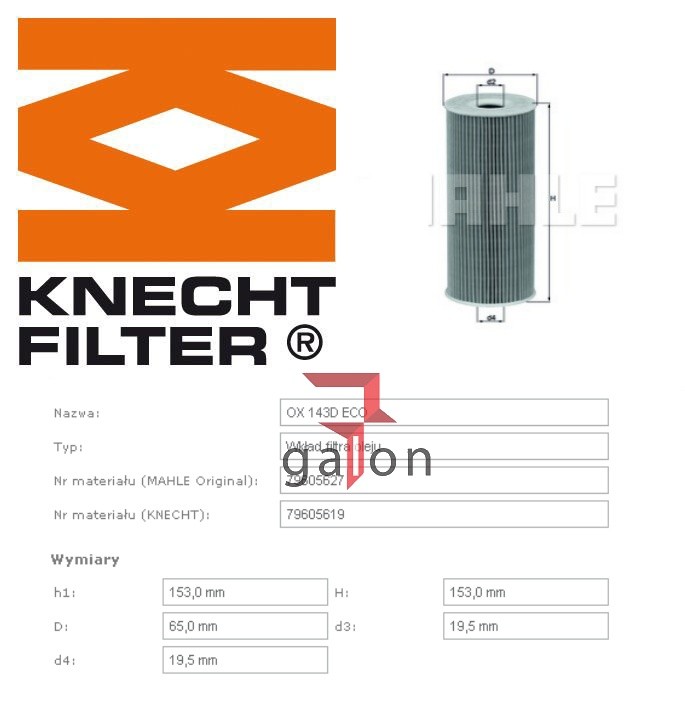 KNECHT Filtr oleju