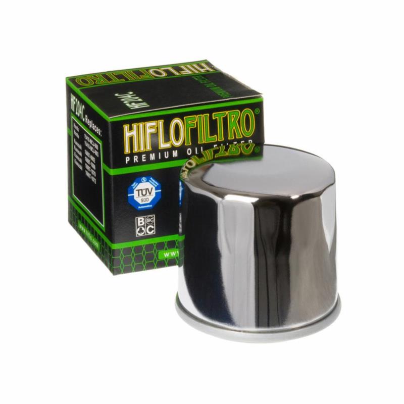 HIFLOFILTRO Filtr Oleju HF204C - chromowany filtr motocyklowy
