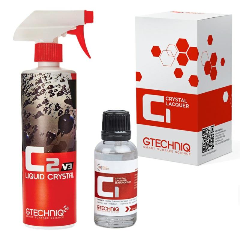 GTECHNIQ C1 + C2 30ml - zestaw powłoka ceramiczna + powłok hydrofobowa płynne szkło