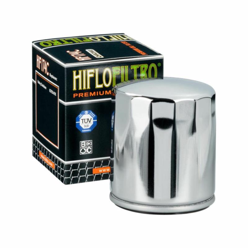 HIFLOFILTRO Filtr Oleju HF174C - chromowany filtr motocyklowy