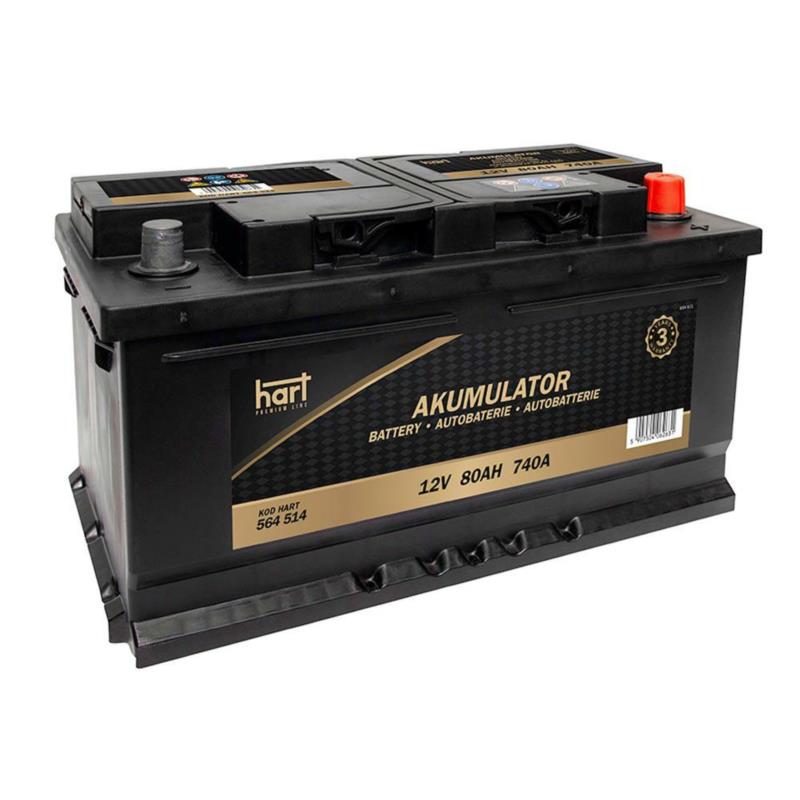 HART Akumulator Premium 80Ah 740A P+